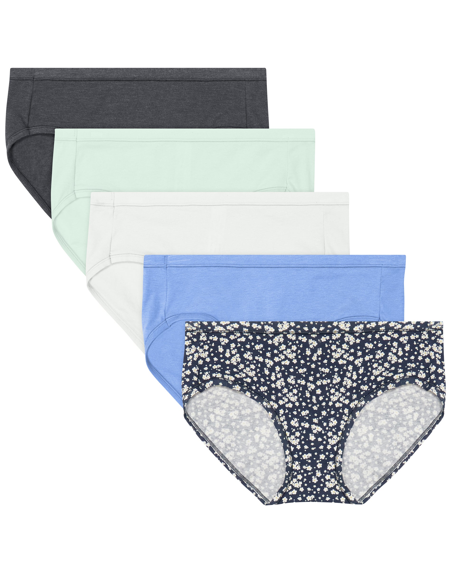 Hanes Ultimate ComfortSoft Women's Hipster Underwear, 5-Pack M Sk Gh/Fz P Bl/S Gr/Pr B/N Dy 8