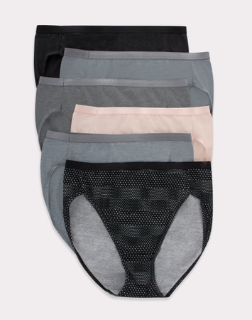 Hanes Ultimate Women's Breathable Hi-Cut Underwear, 6-Pack