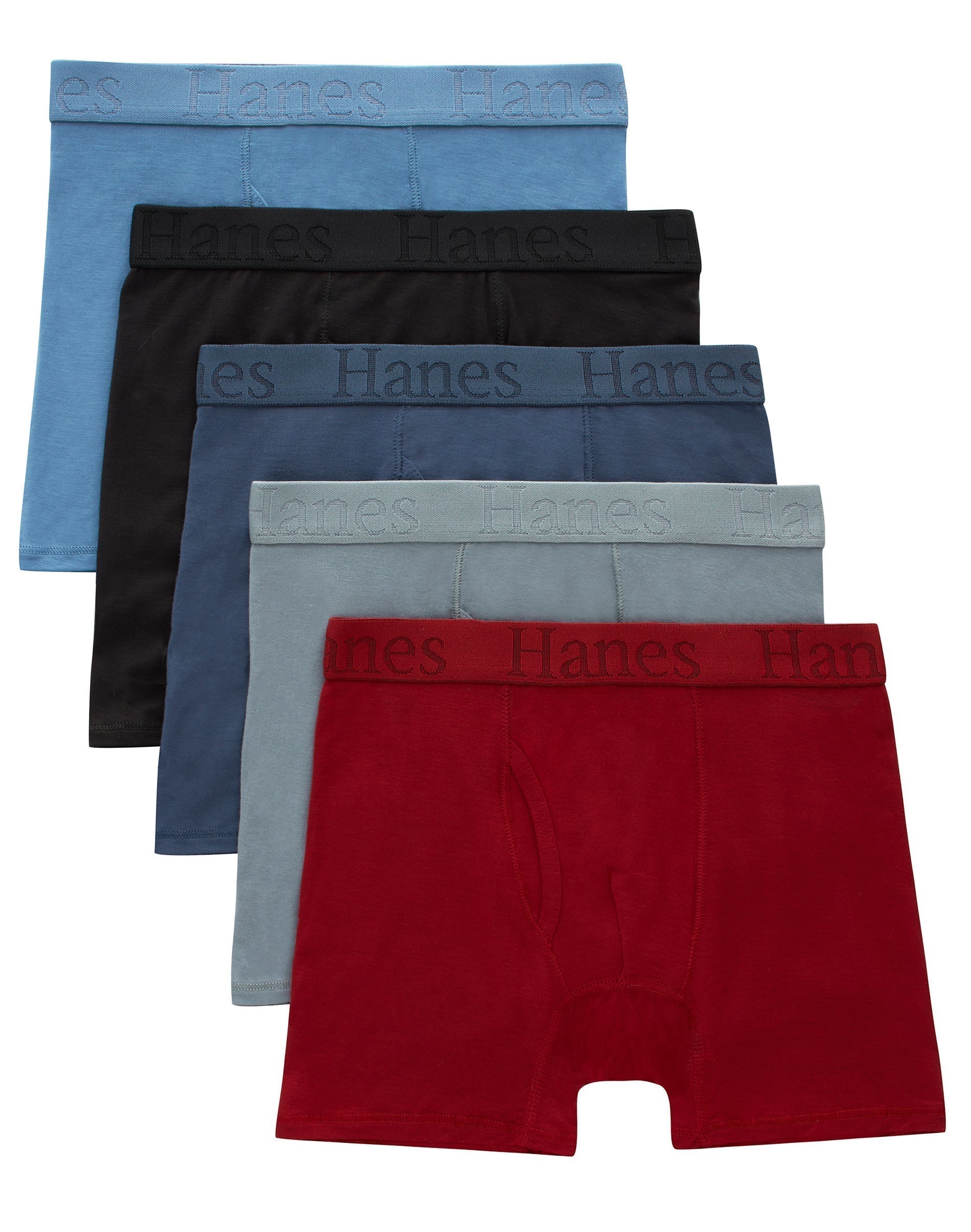 Hanes Originals Ultimate SuperSoft Boys' Boxer Brief Underwear, Assorted, 5-Pack M