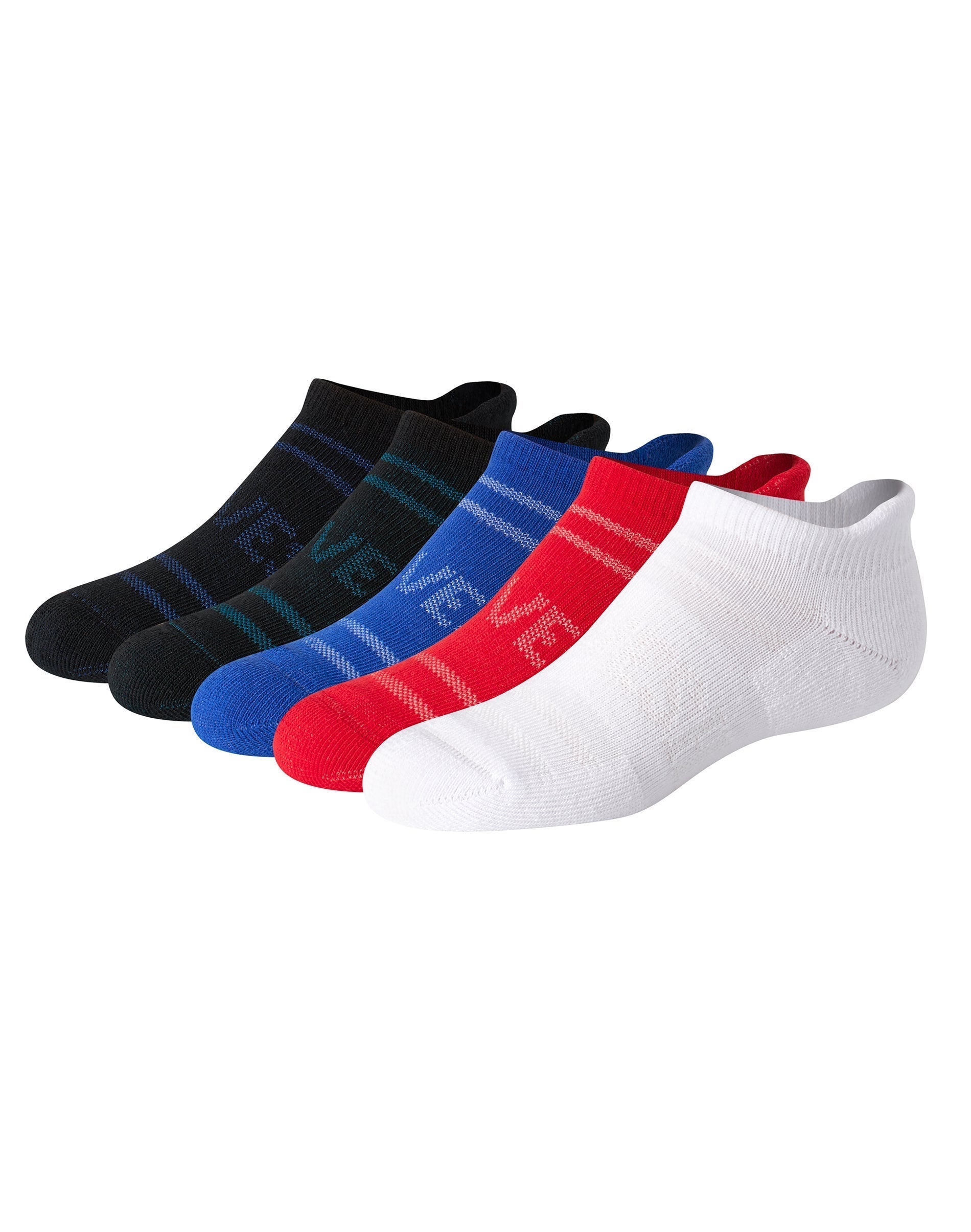 Hanes Moves Ultimate Boys' Seamless Stretch Heel Shield Socks, 6-Pairs Blue/Black