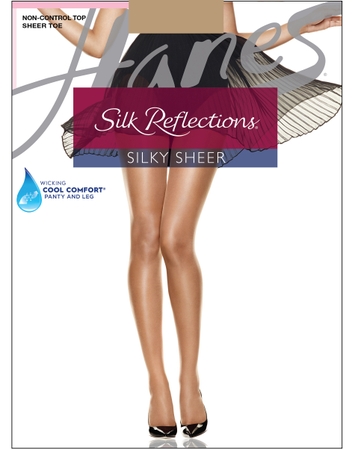 Hanes Silk Reflections Sheer Pantyhose, Non-Control Top, 6-Pack
