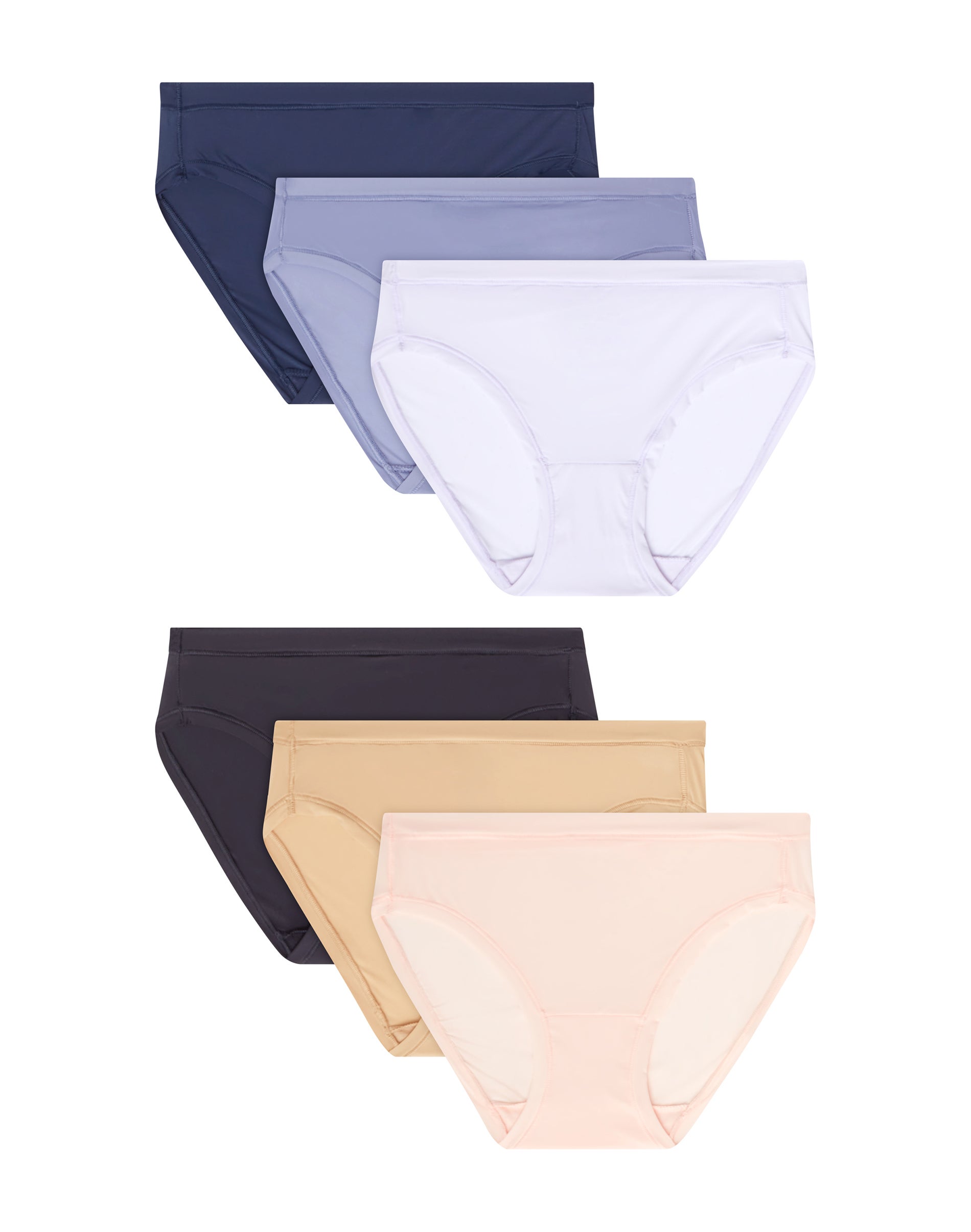 Hanes Women's Super Stretch Microfiber Bikini Underwear, Comfort Flex Fit, 6-Pack Assorted M