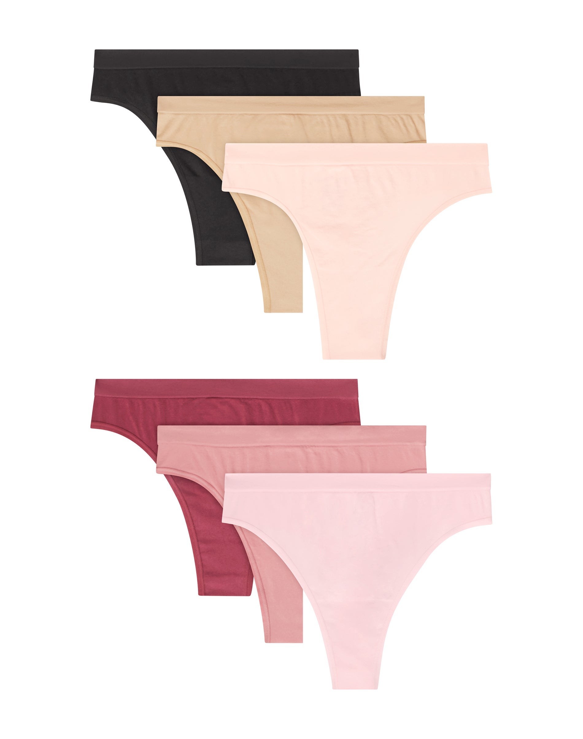 Hanes Comfort Flex Fit Women's Seamless Thong Underwear, 6-Pack Assorted