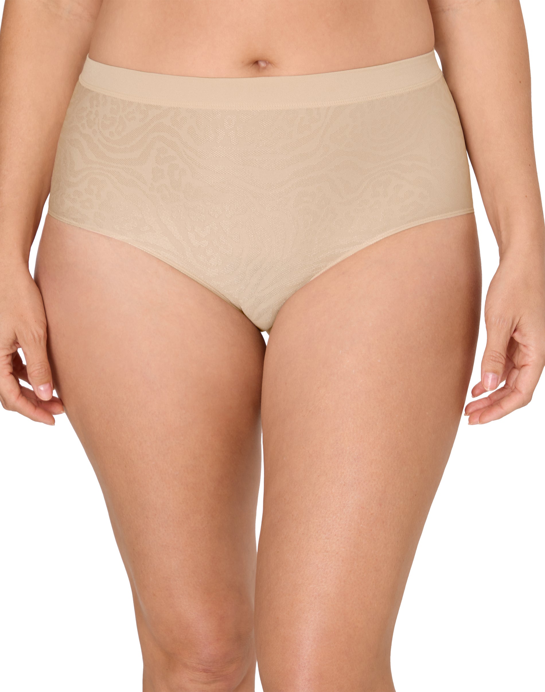 Bali One Smooth U All-Around Smoothing Underwear Brief Almond Mixed Animal 6 Women's