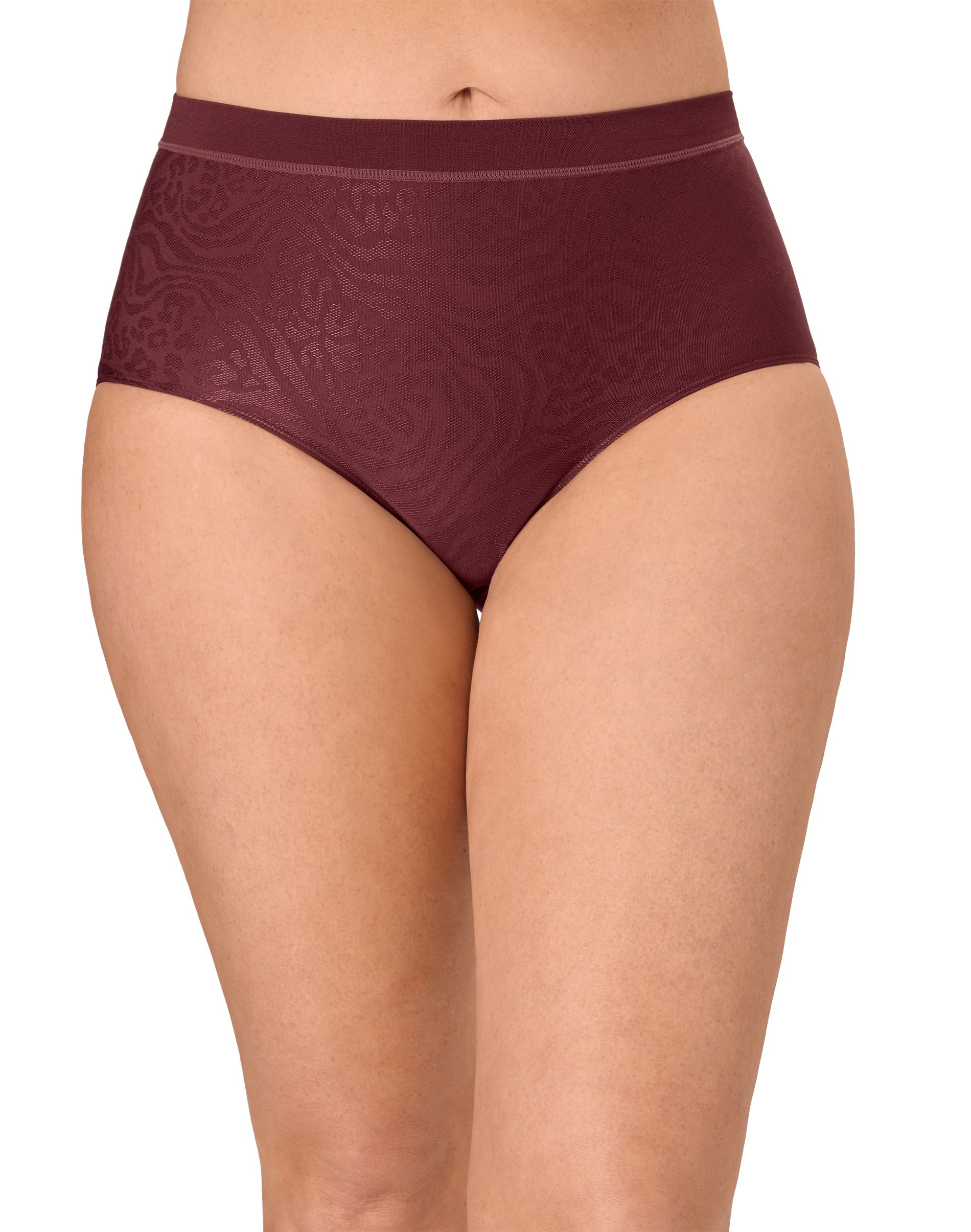 Bali One Smooth U All-Around Smoothing Underwear Brief Cola Red Mixed Animal 9 Women's