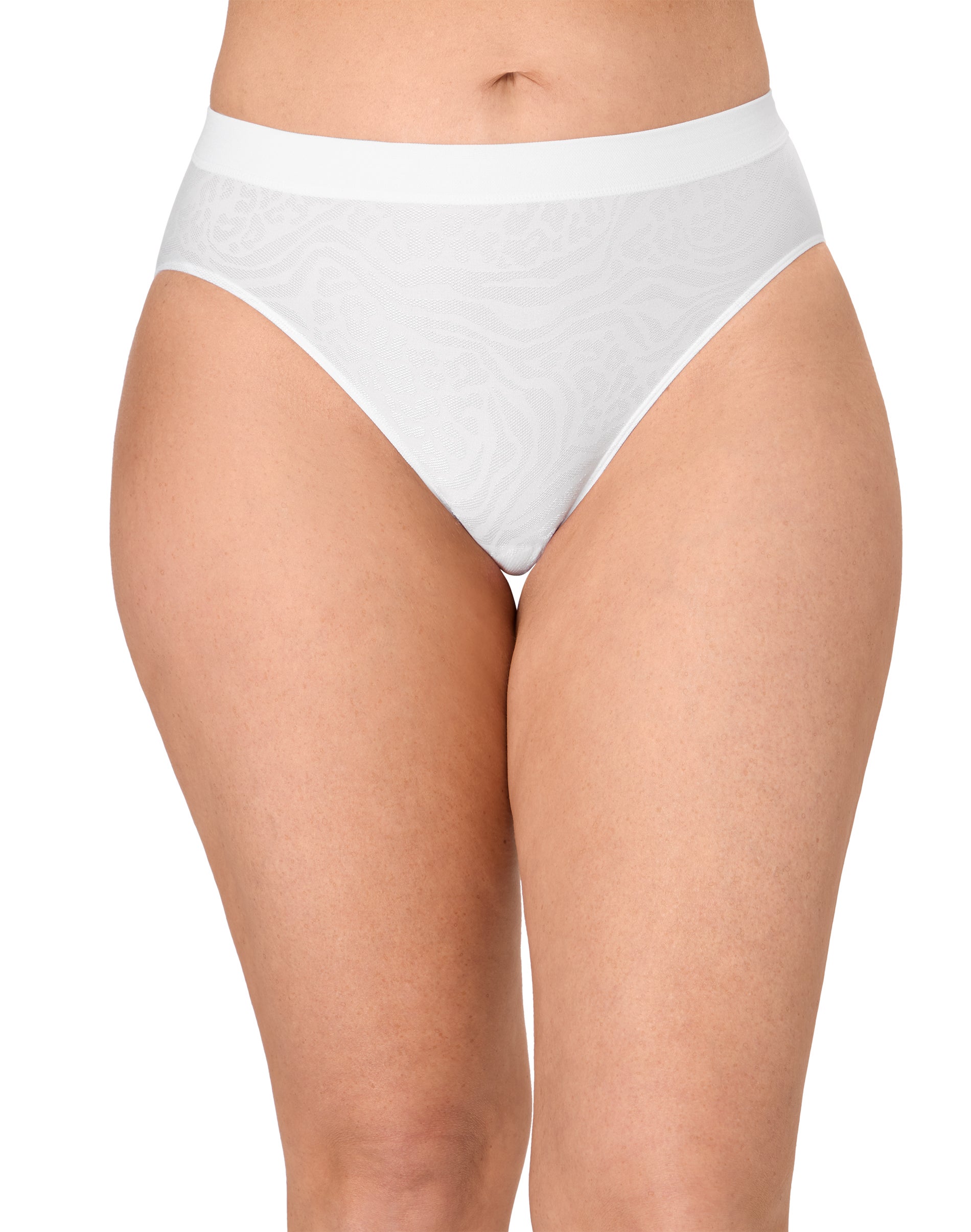 Bali One Smooth U All-Around Smoothing Hi-Cut Panty White Mixed Animal 7 Women's