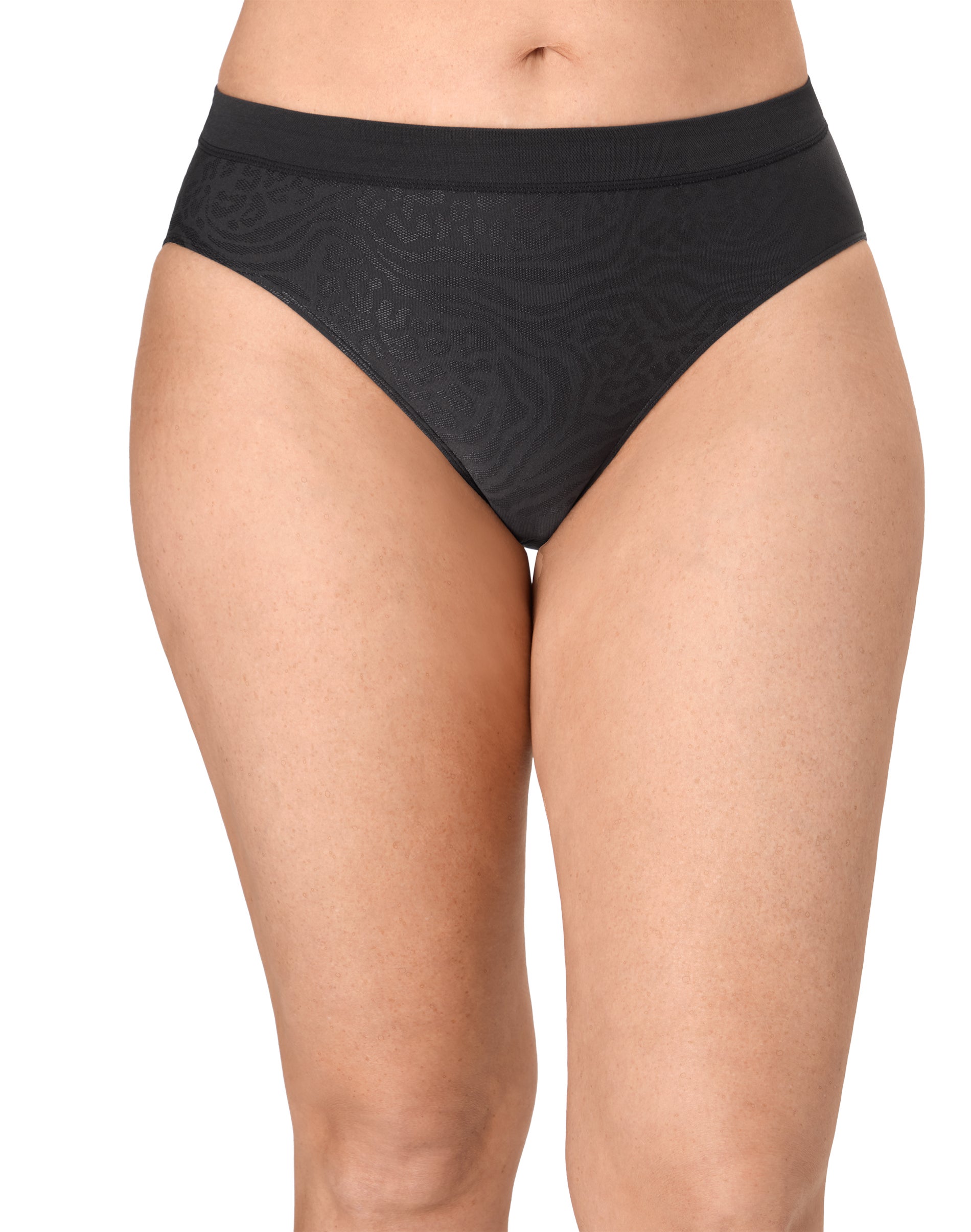 Bali One Smooth U All-Around Smoothing Hi-Cut Panty Black Mixed Animal 7 Women's