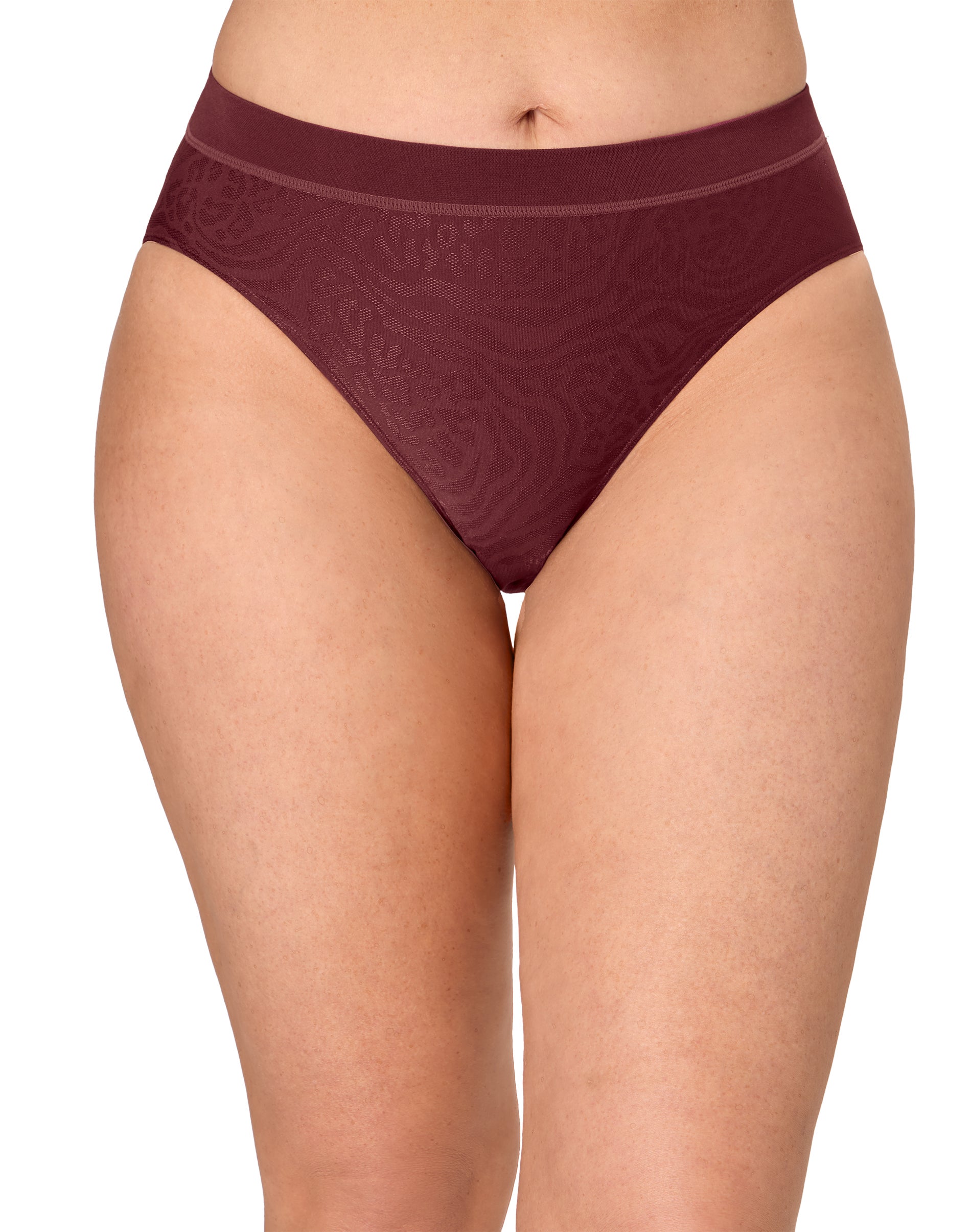 Bali One Smooth U All-Around Smoothing Hi-Cut Panty Cola Red Mixed Animal 7 Women's