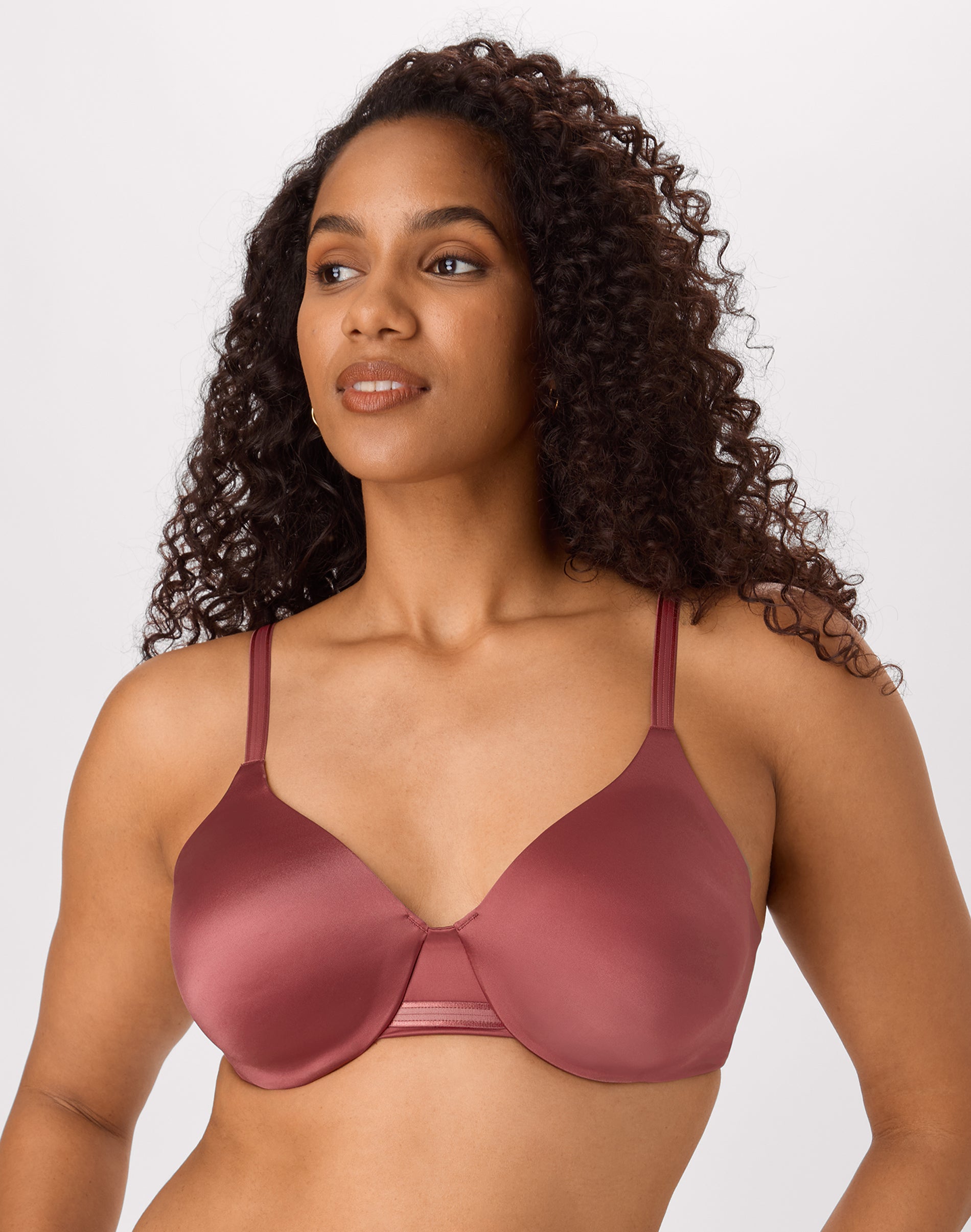 Bali One Smooth U Smoothing & Concealing Underwire Bra Mahogany Red 40C Women's