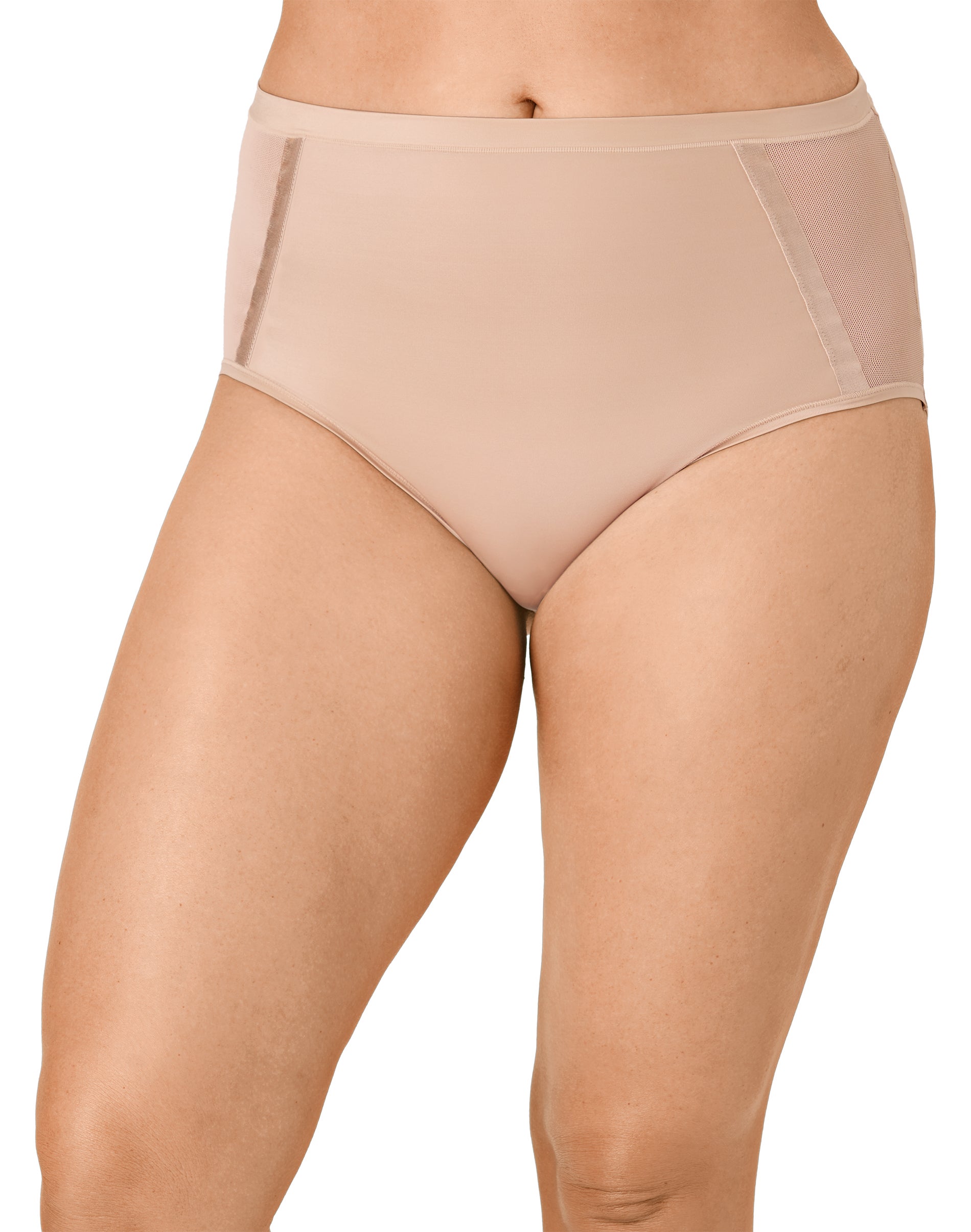 Bali Women's Underwear Brief, Flawless Fit, Moisture Wicking Almond 2XL