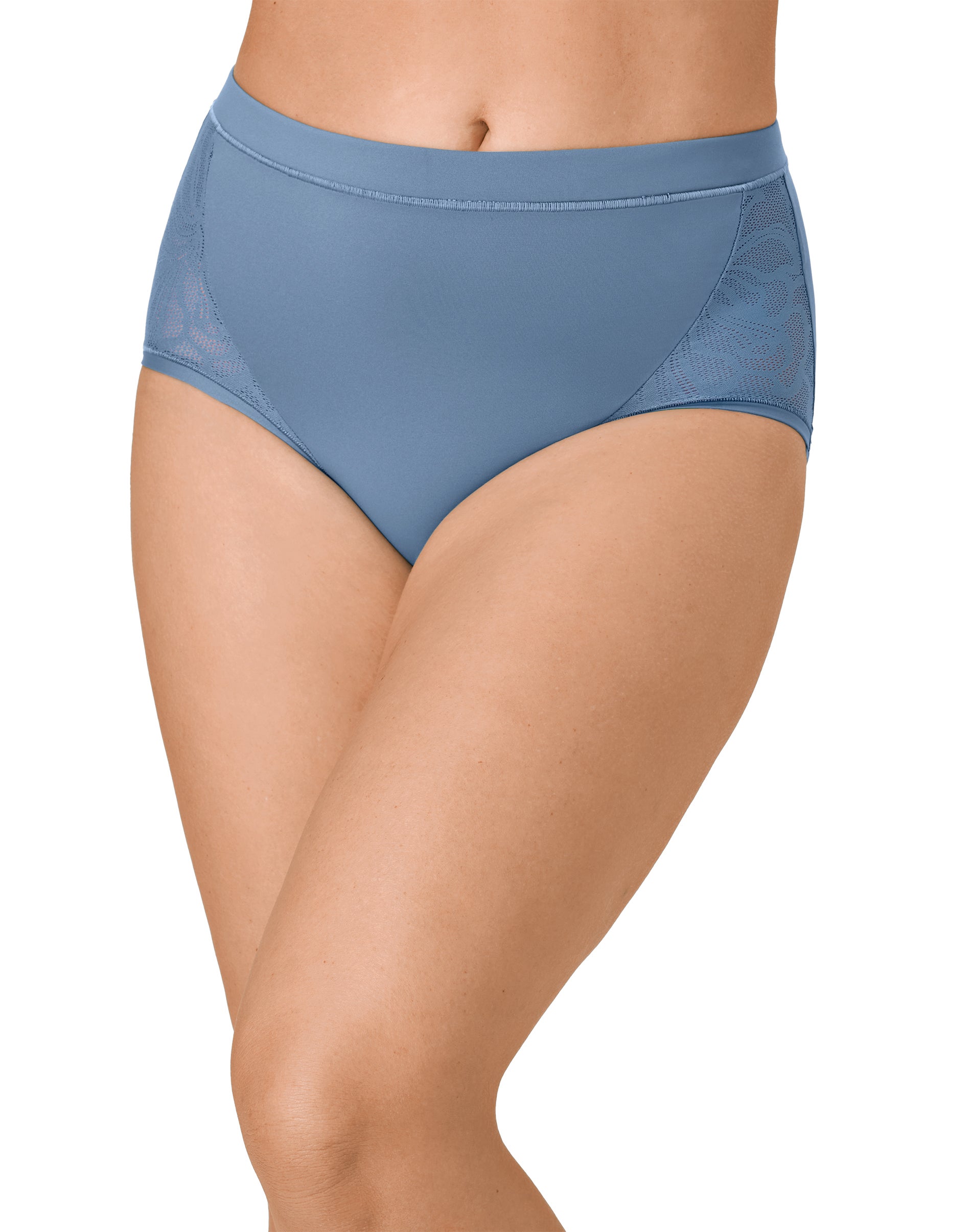 Bali's Coolest Smoothing High Waist Brief Antique Blue M Women's