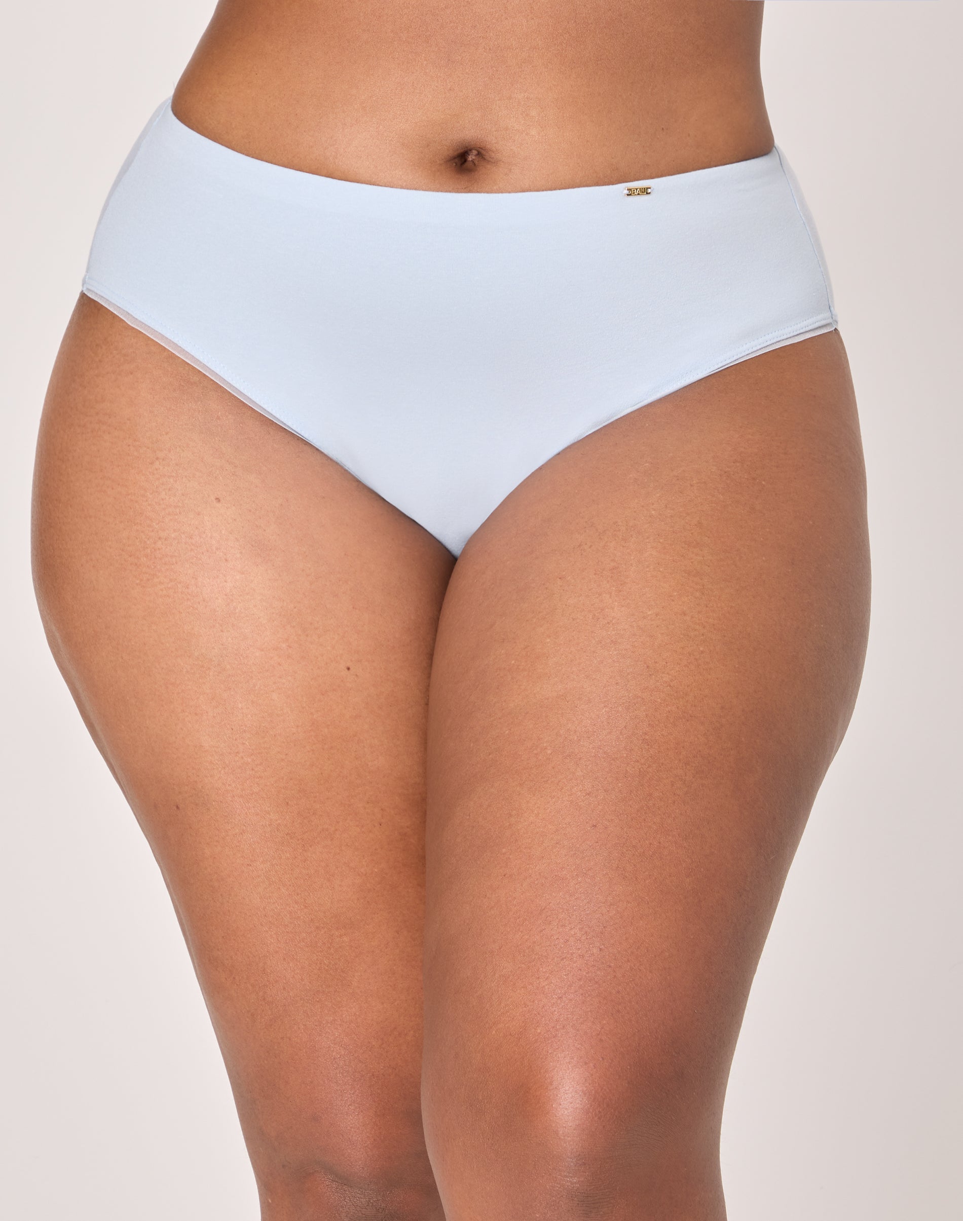 Bali Lux Cotton Essentials Hi-Cut Underwear, Cool Comfort Blend Salty Pepper Grey 6 Women's