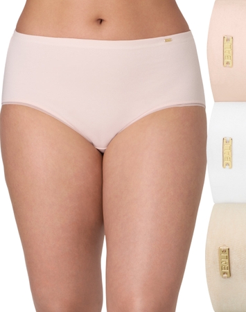Bali Lux Cotton Essentials Hipster Underwear, 3-Pack