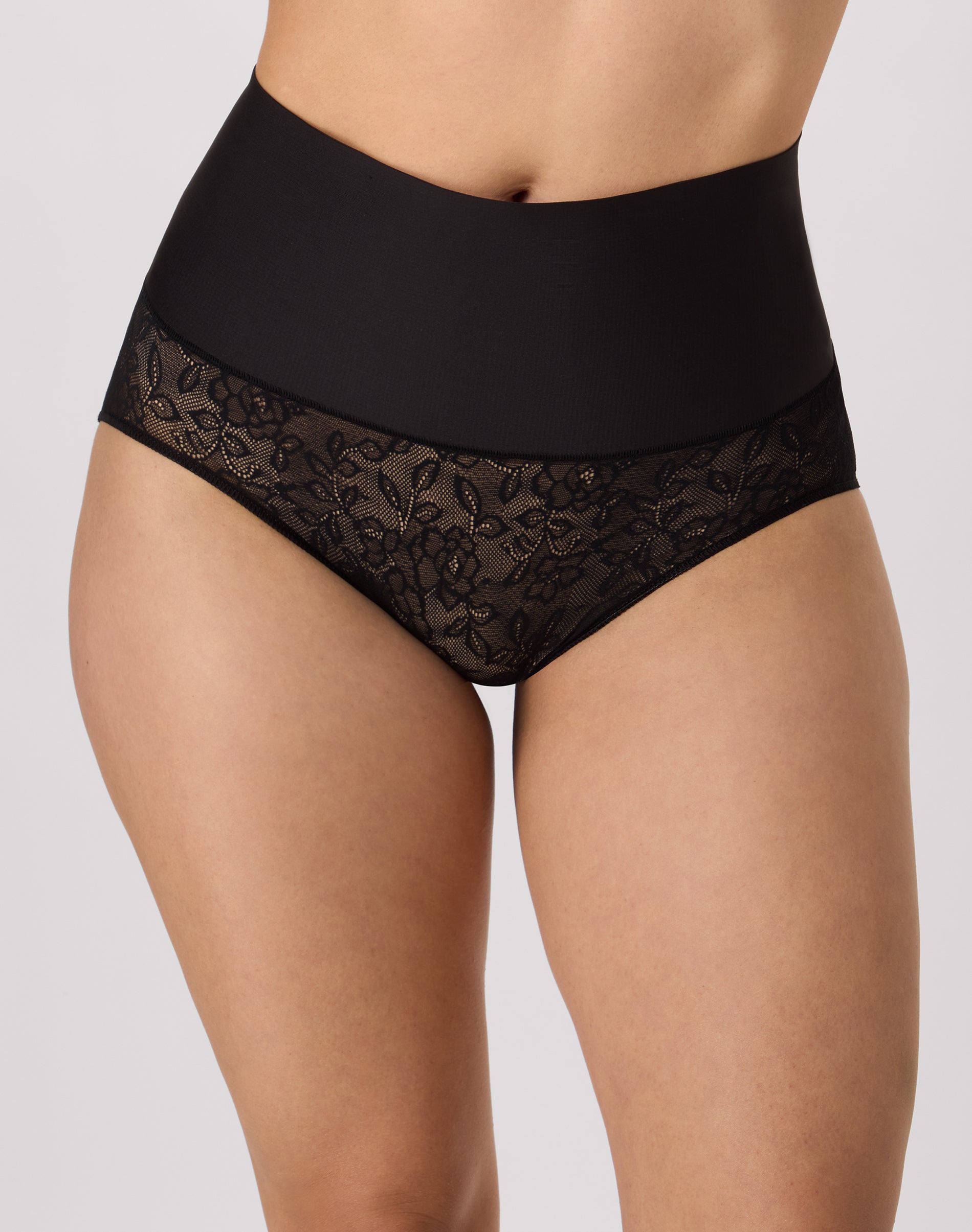 Maidenform Tummy Control Shapewear Underwear Brief, Firm Black Lace M Women's