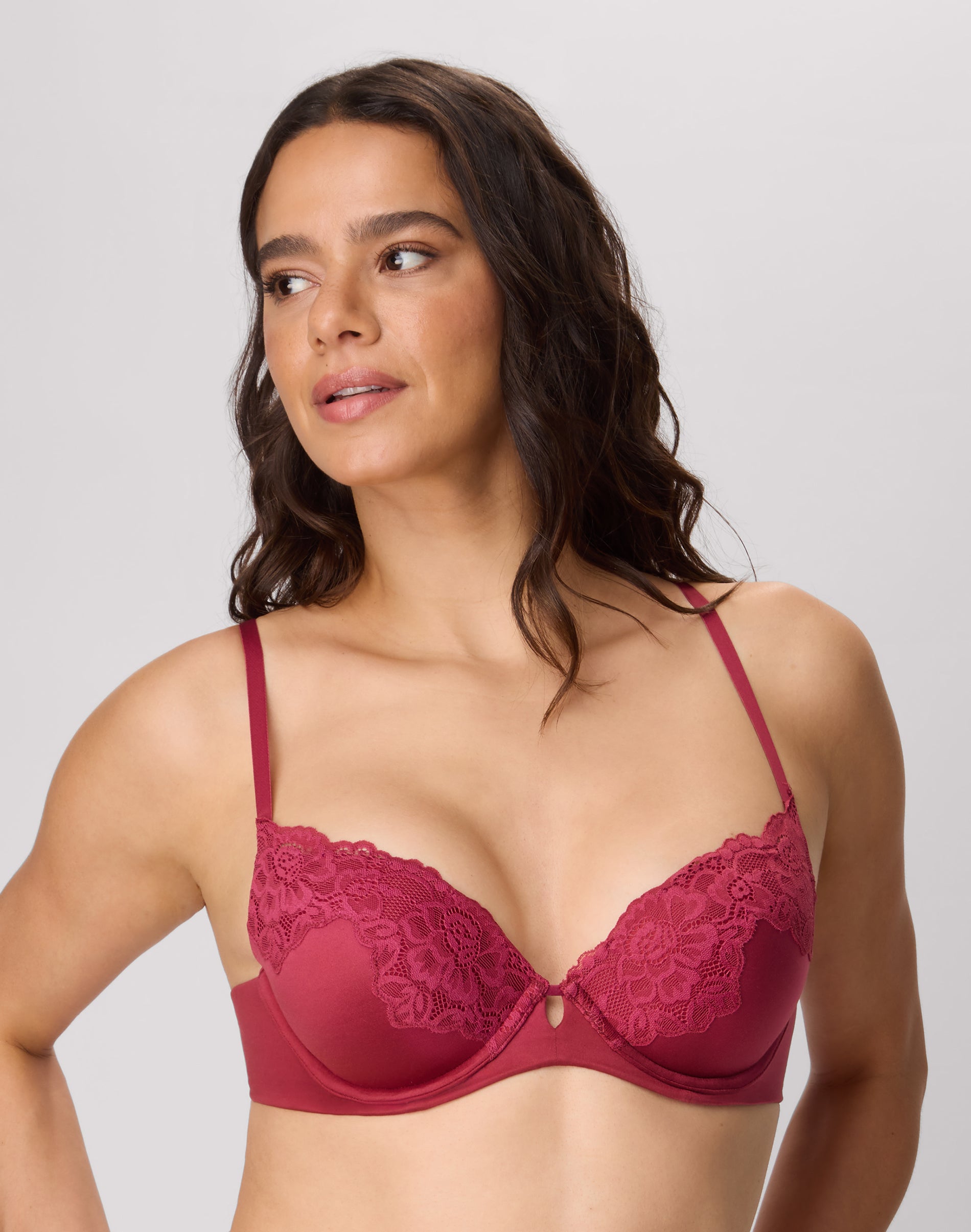 Maidenform Comfort Devotion Your Lift Underwire Bra, Convertible Straps Spice Market Red 40C Women's