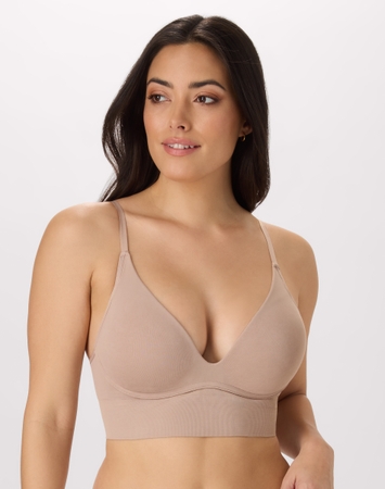 M Plunge Push-Up Bra, Seamless Convertible Longline Bralette (Plus Size Available)