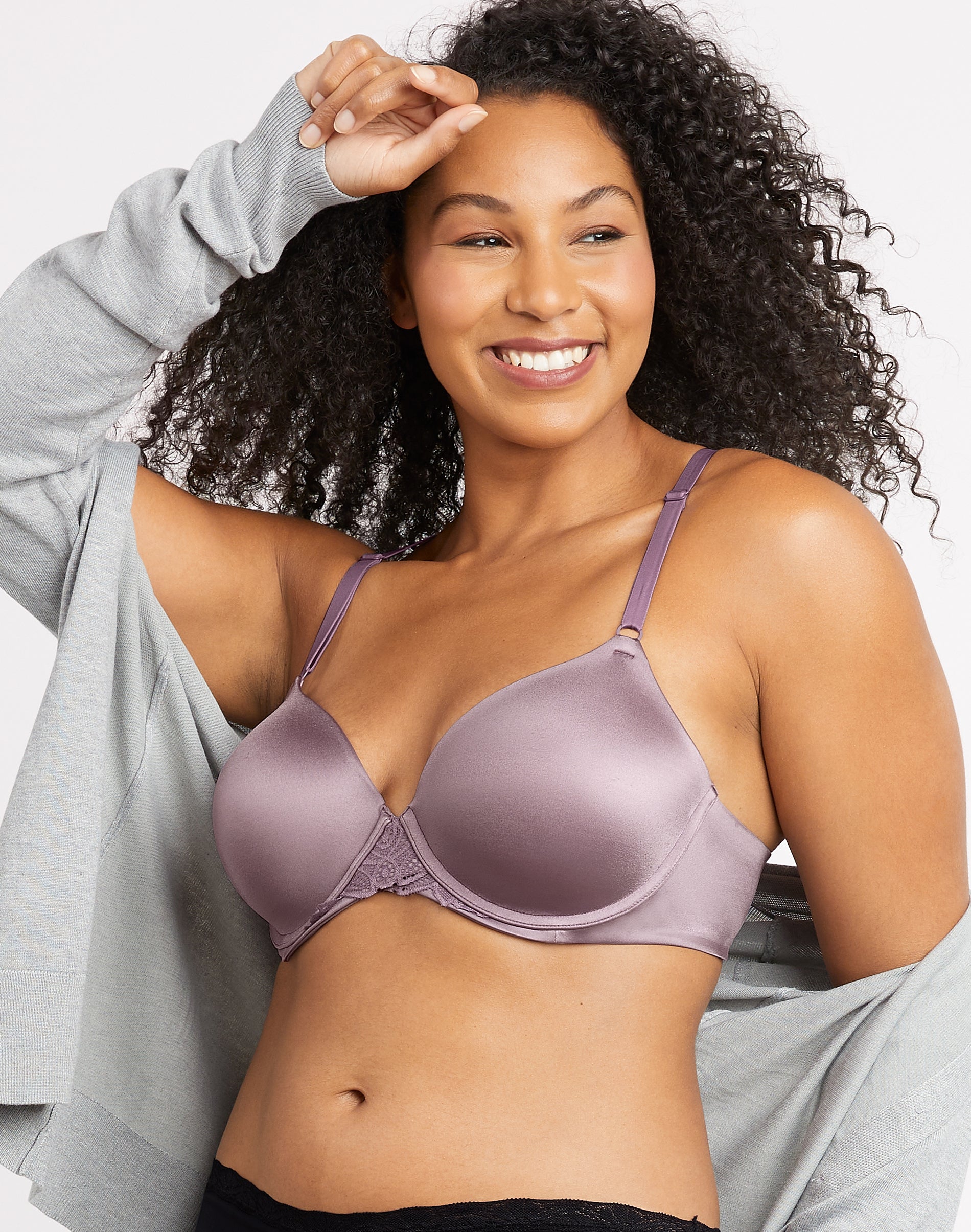 Maidenform One Fab Fit Everyday Modern Demi Underwire Bra (Plus Sizes Available) Perfectly Purple 34B Women's
