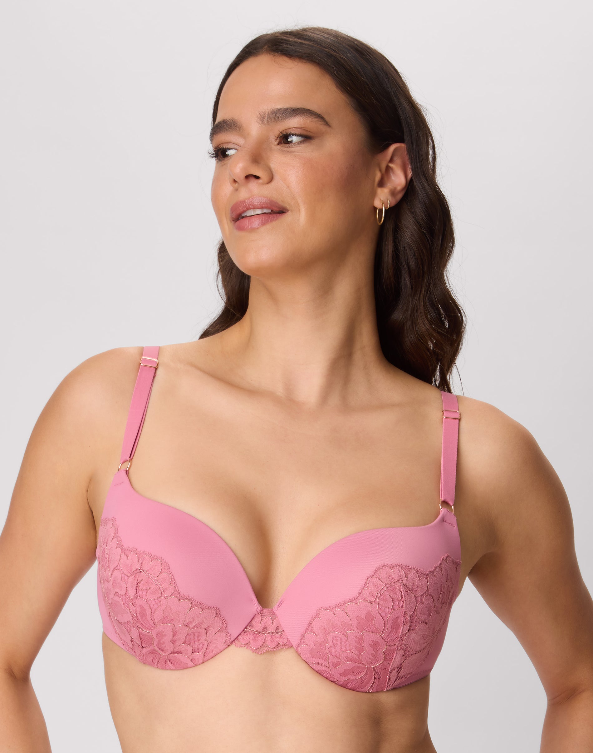 Maidenform Push Up & In Underwire Push-Up Bra Terracotta Pink/Rose Gold 38B Women's