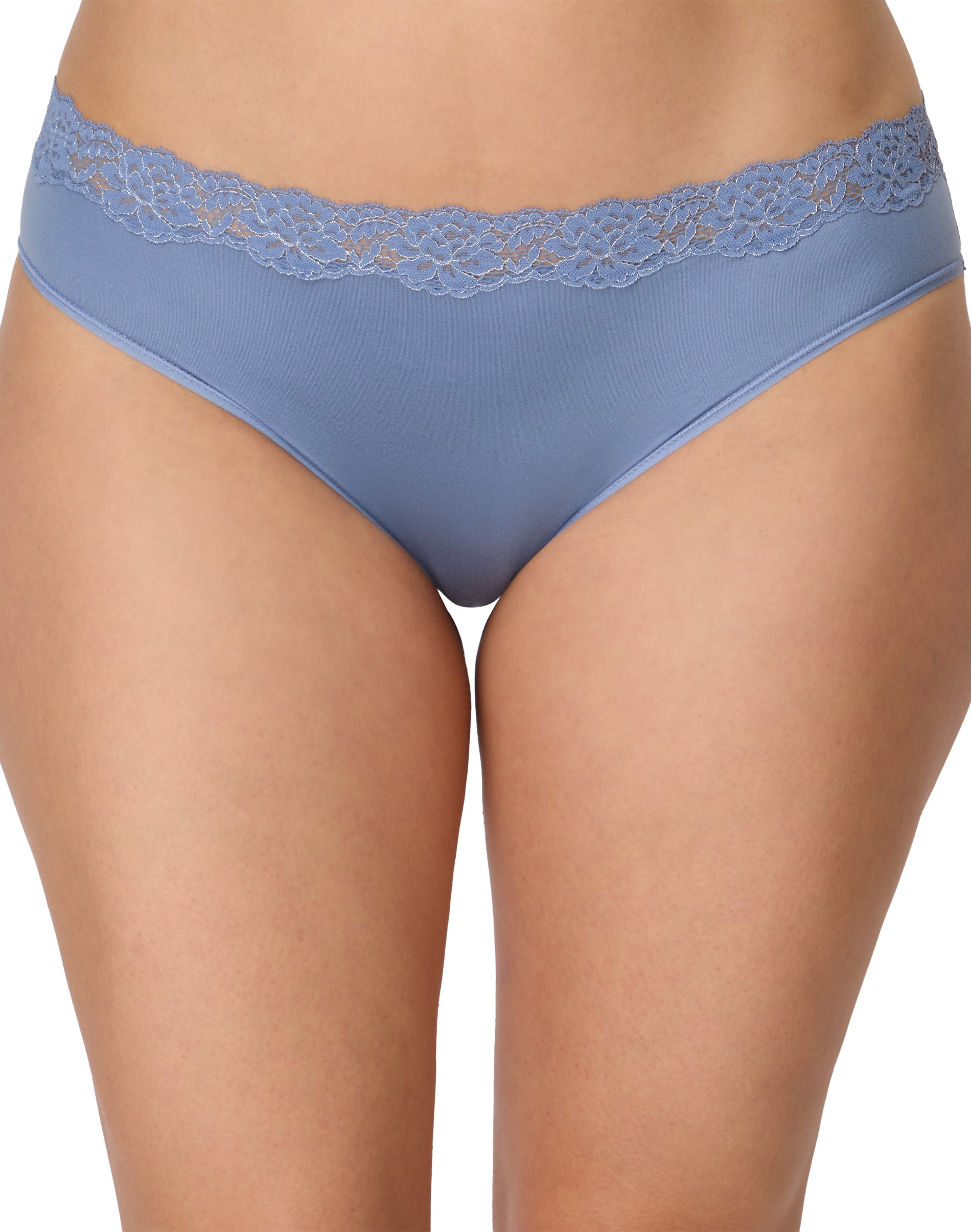 Maidenform Women's Cheeky Lace Underwear, Bikini Jeans Blue/Silver S