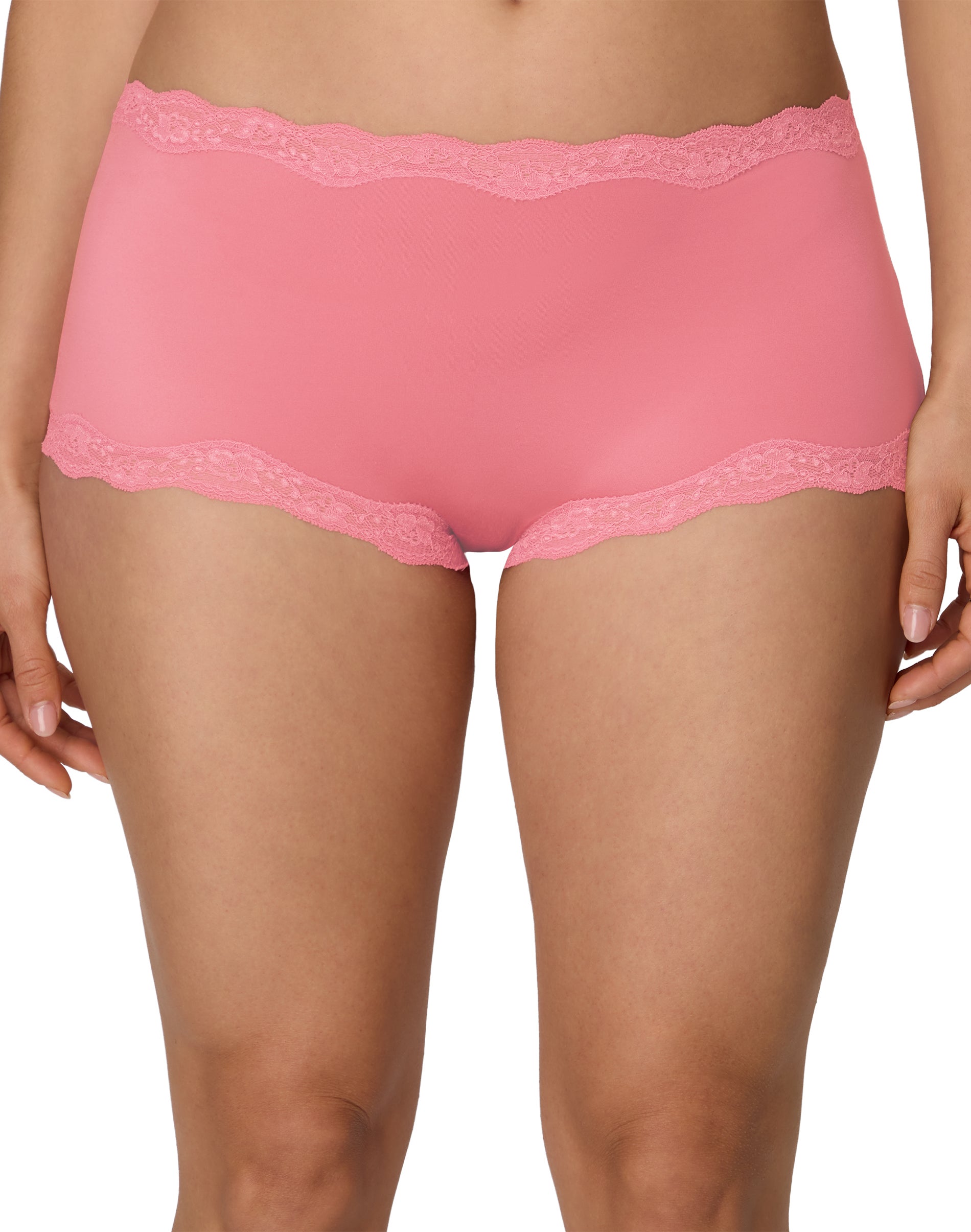 Women's Maidenform Underwear Boy Shorts, Lace Panties Terracotta Pink 2XL
