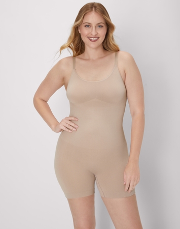 Seamless Mid-Thigh Tummy Control Shapewear Bodysuit