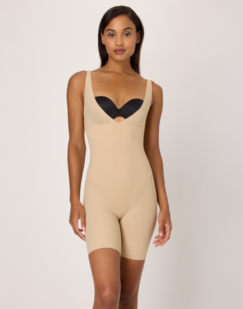Wear-Your-Own-Bra Tummy Control Shapewear Bodysuit, Anti-Static Fabric