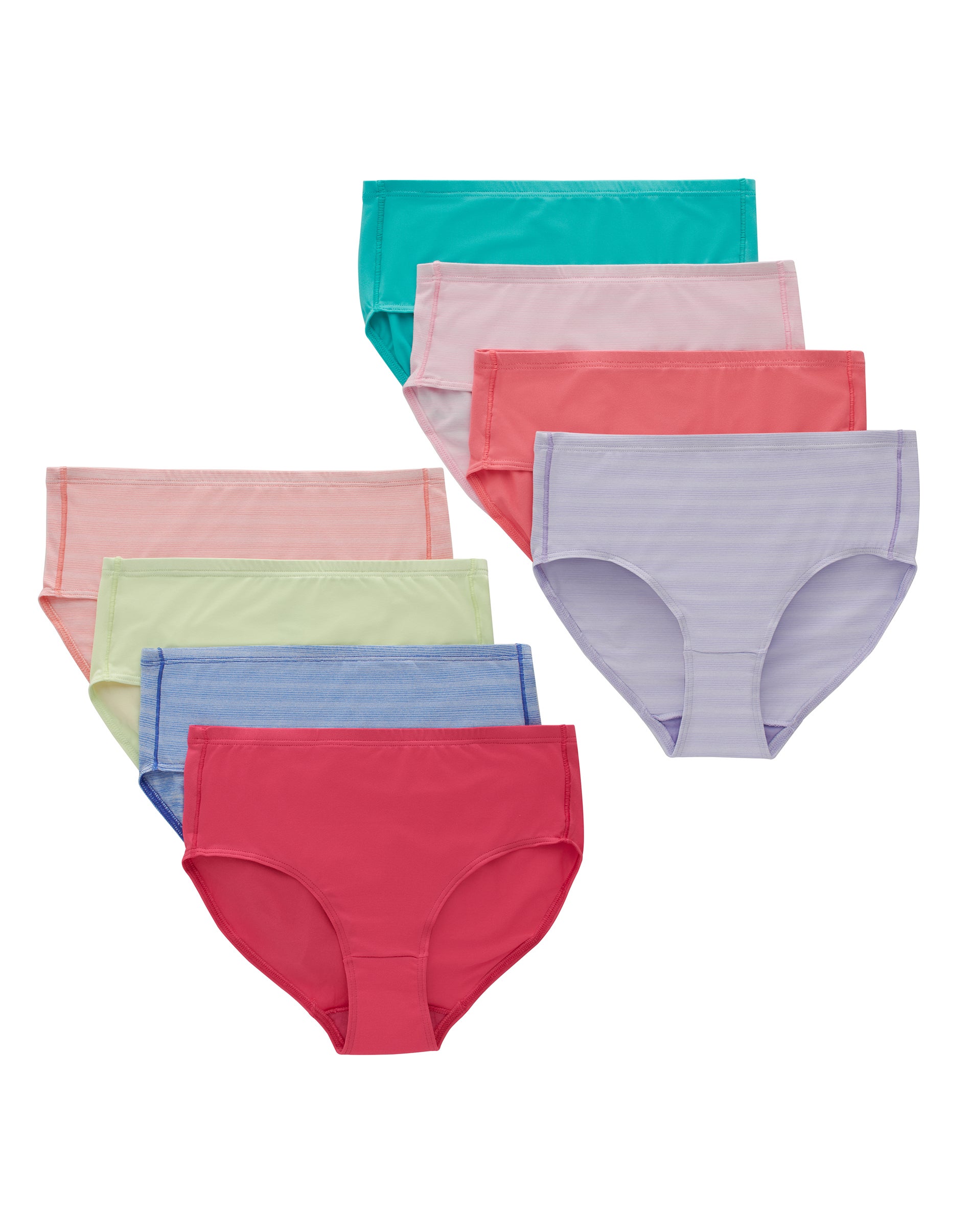 Hanes Pure Comfort Girls' Microfiber Brief Underwear, 8-Pack Assorted 8
