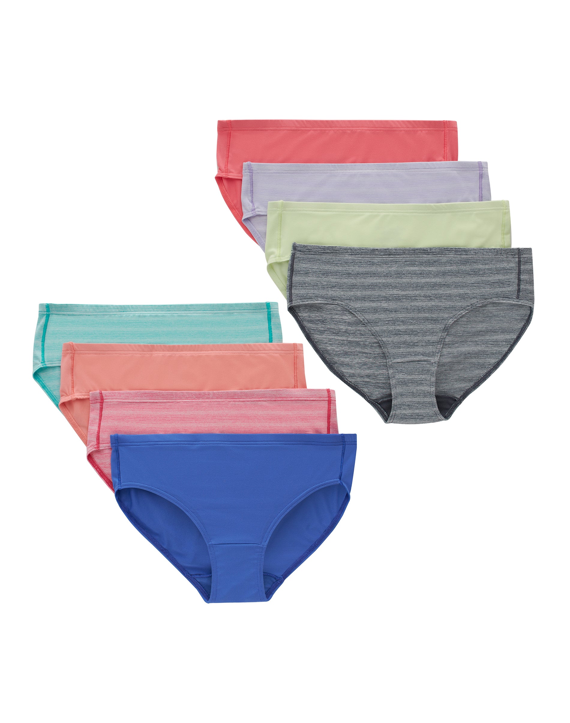 Hanes Pure Comfort Girls' Microfiber Hipster Underwear, 8-Pack Assorted 12