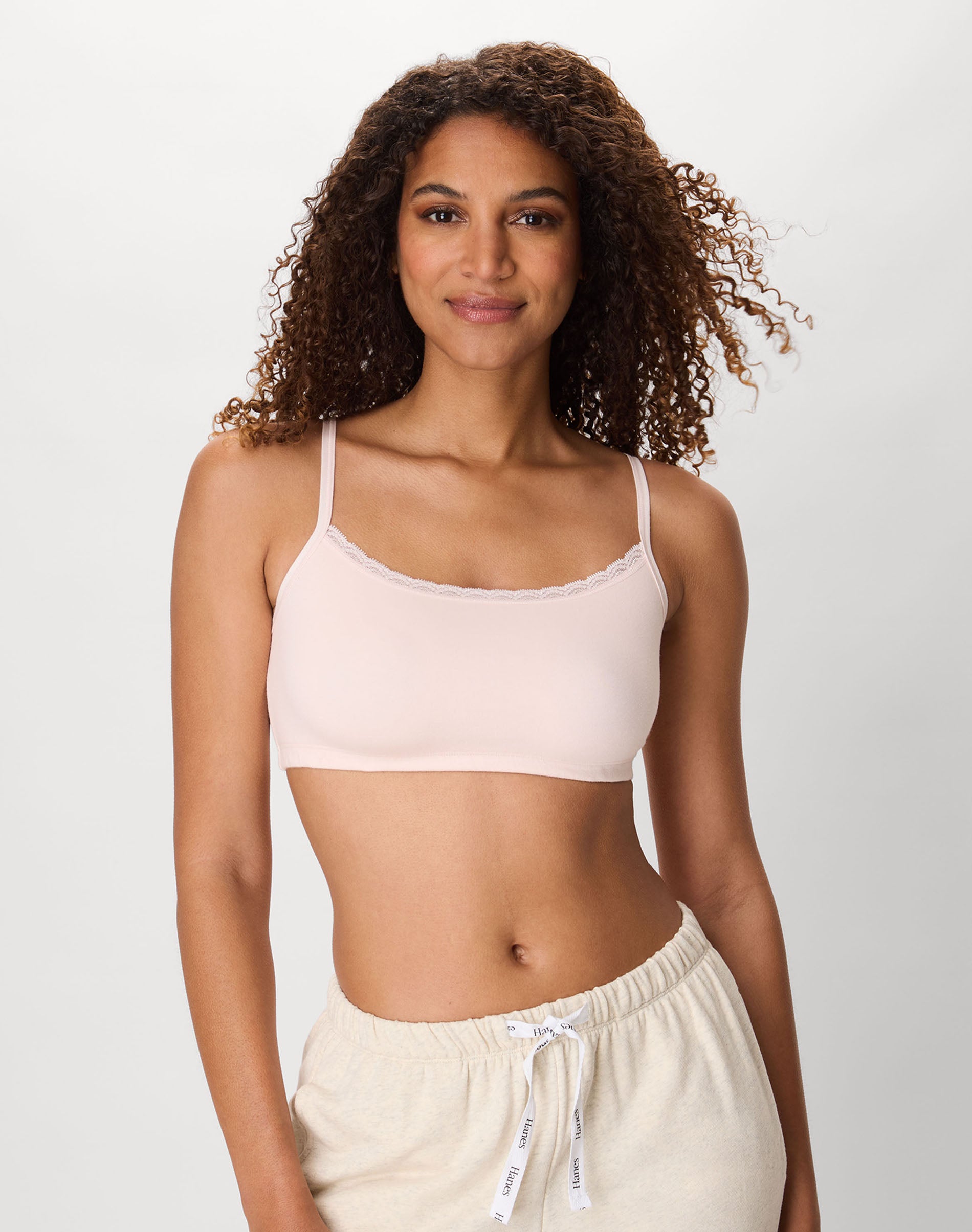 Hanes Women's String Crop Bralette, 3-Pack Dark Chocolate/Nude/Light Buff XS