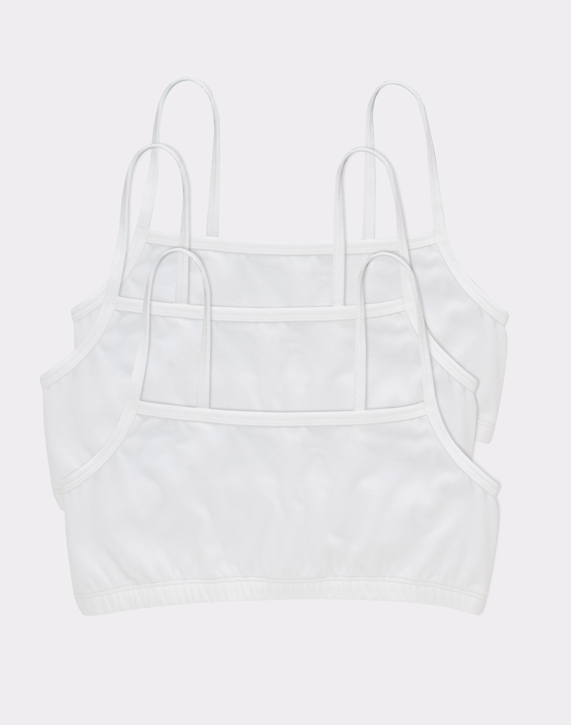 Hanes Women's String Crop Bralette, 3-Pack White/White/White 2XL