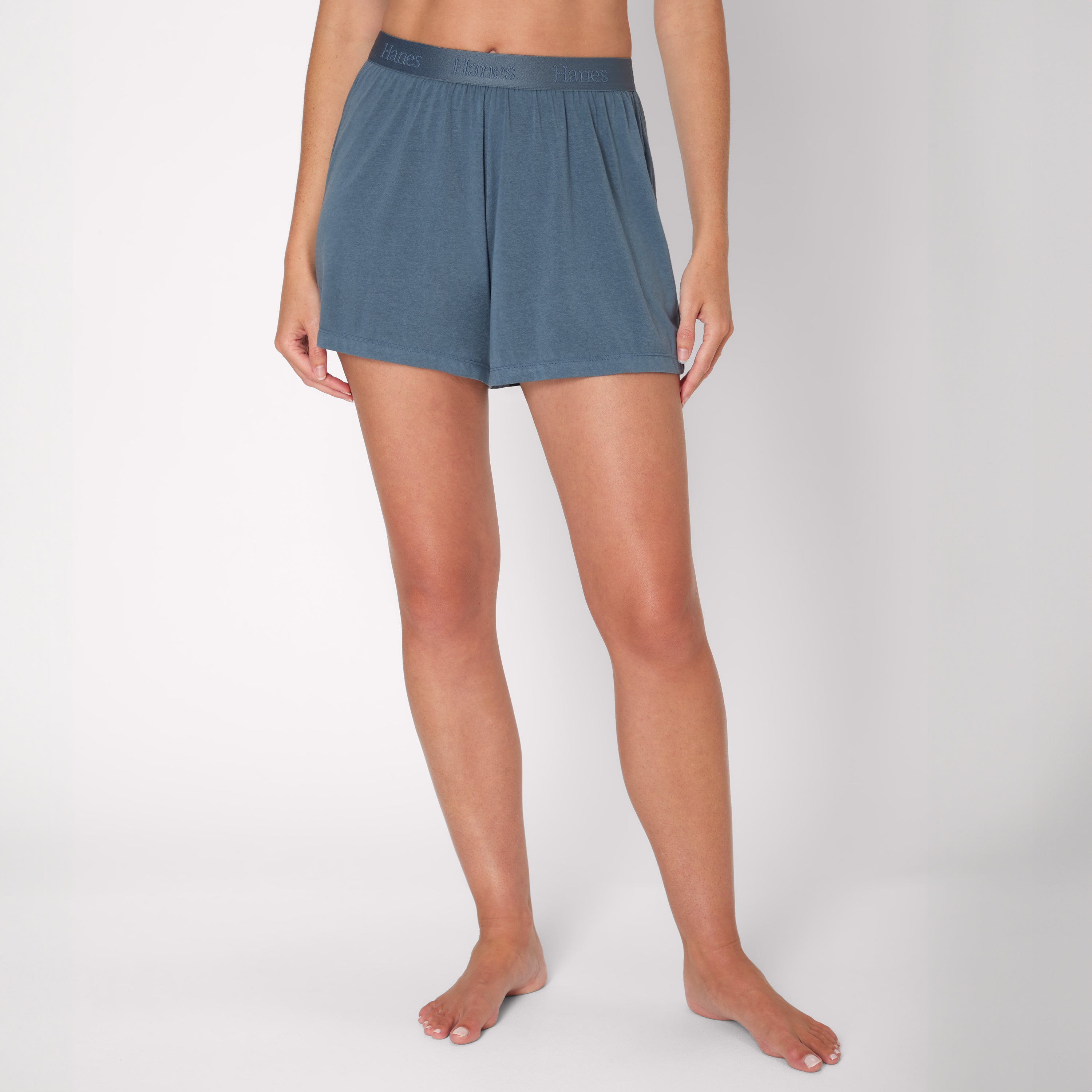 Hanes Originals Women's SuperSoft Comfywear Sleep Shorts, 3.25" Stargazer Grey M