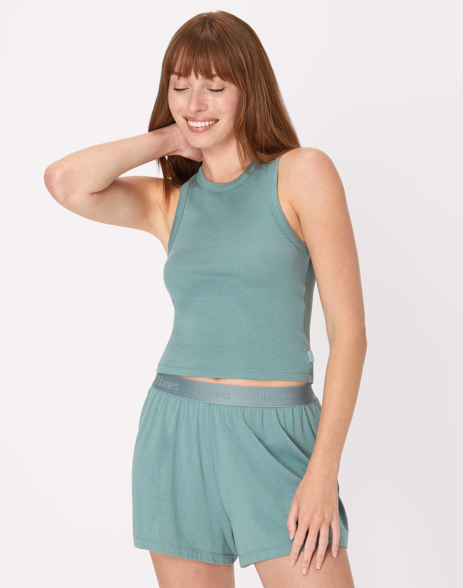 Hanes Originals Women's Supersoft Comfywear Rib Racerback Crop Tank