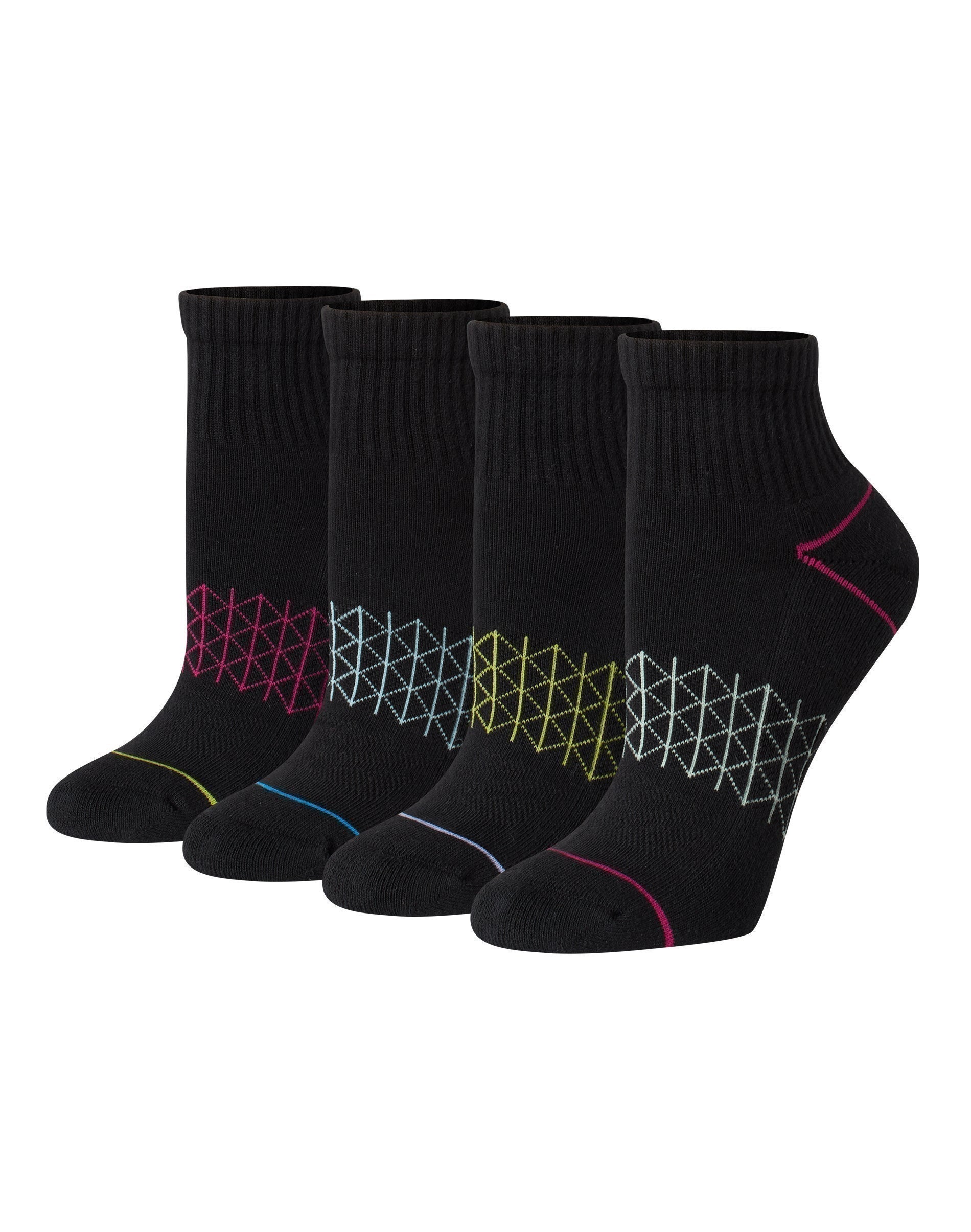 Hanes Absolute Comfort Women's Ankle Socks Pack, 4-Pairs Assorted 5-9