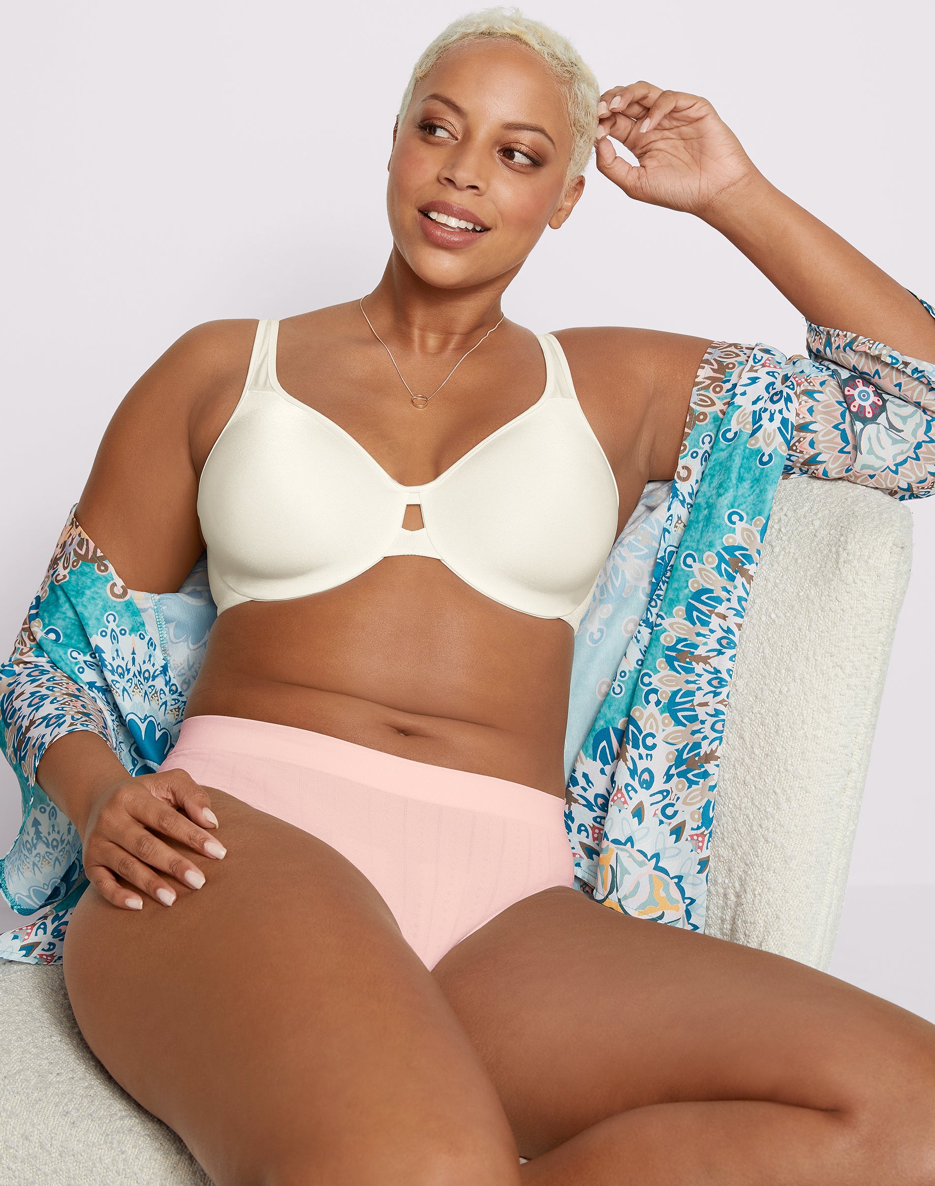 Lilyette by Bali Minimizer Bra for Women, Dream Keyhole Ivory 34DD