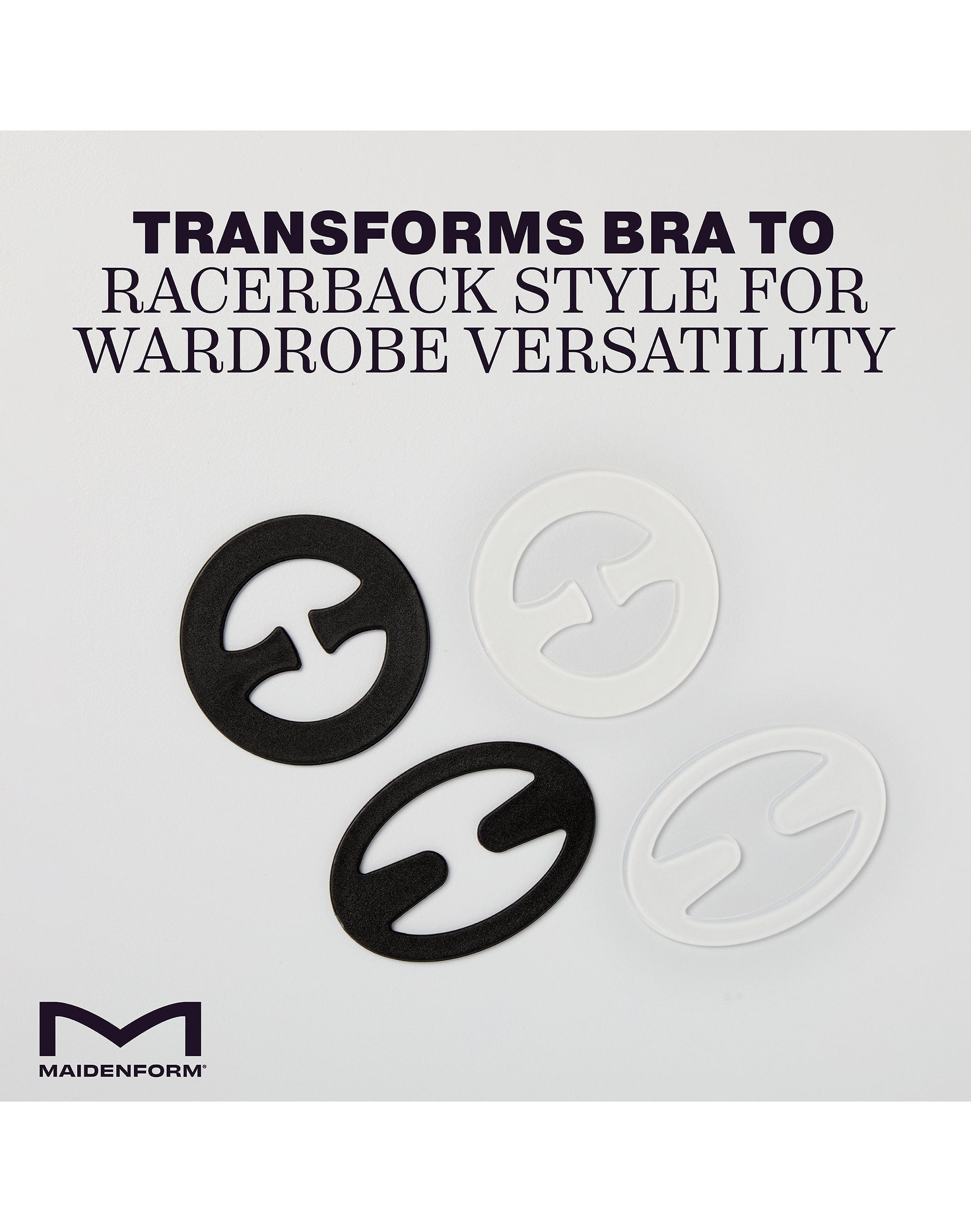 One Hanes Place Maidenform Racerback Bra Clip, Plastic Black/Clear OS
