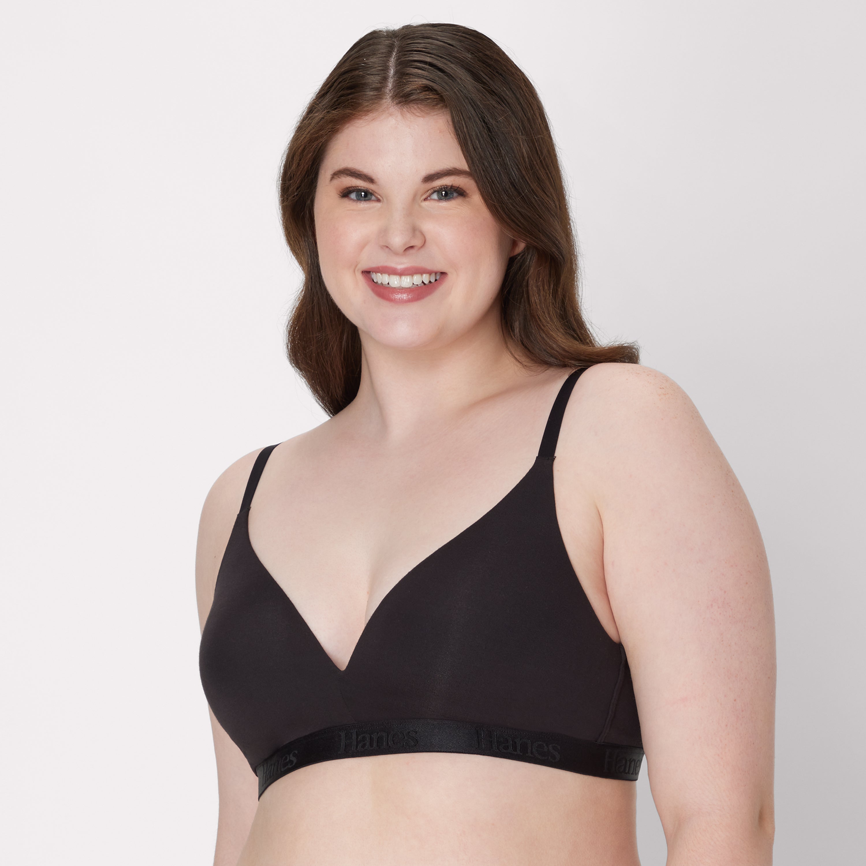 Hanes Originals Women's SuperSoft Contour T-Shirt Bra Black 2XL