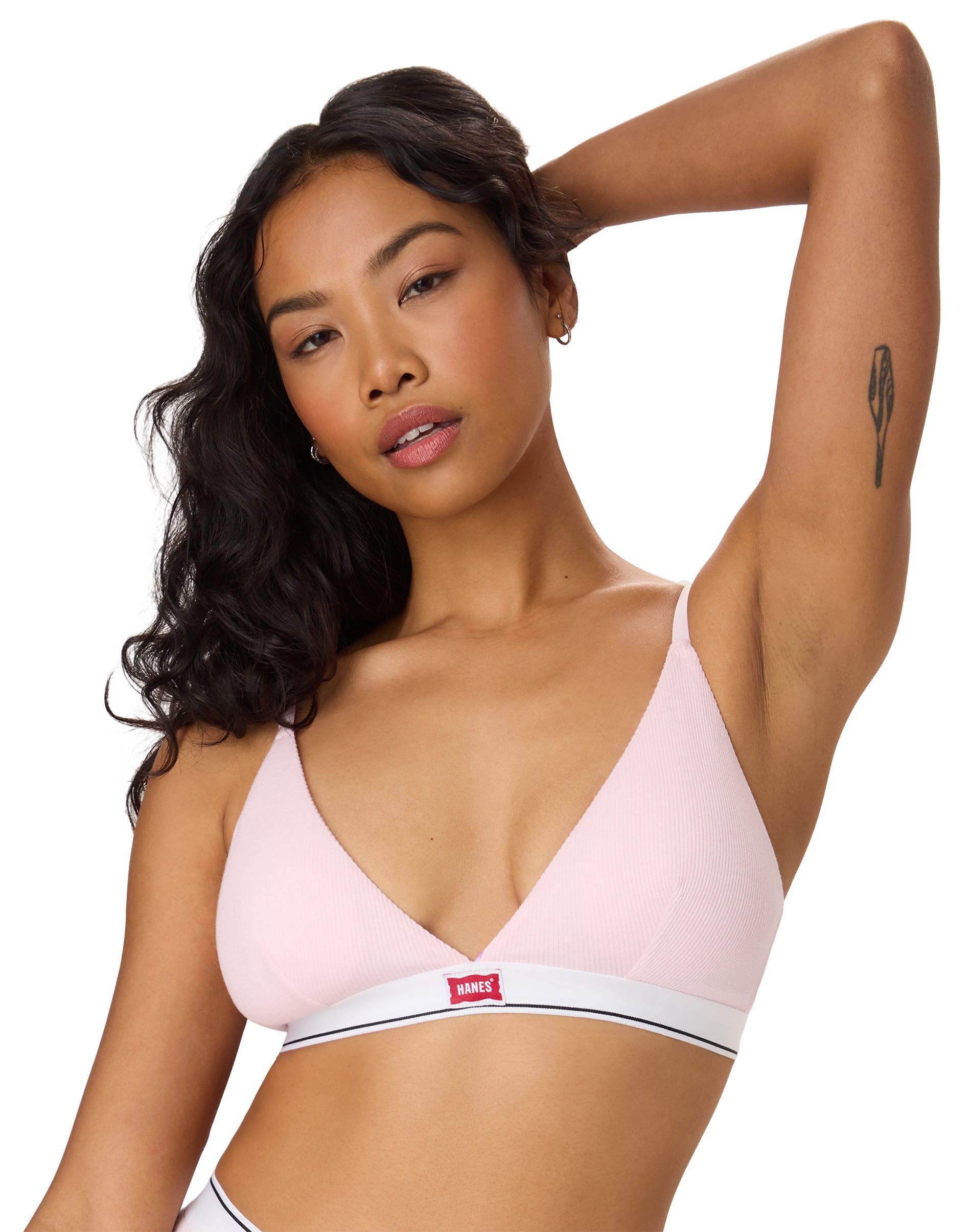 Hanes Legends Women's Wireless Bra with Convertible Straps, Moisture-Wicking Pink L