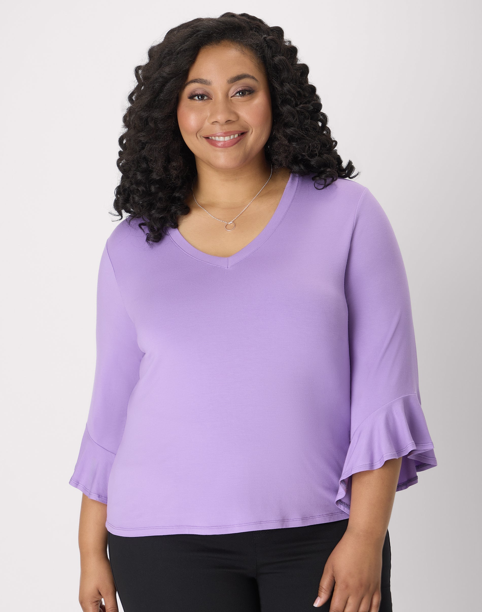 Hanes Just My Size Women's Knit Top - ¾ Sleeve - Plus