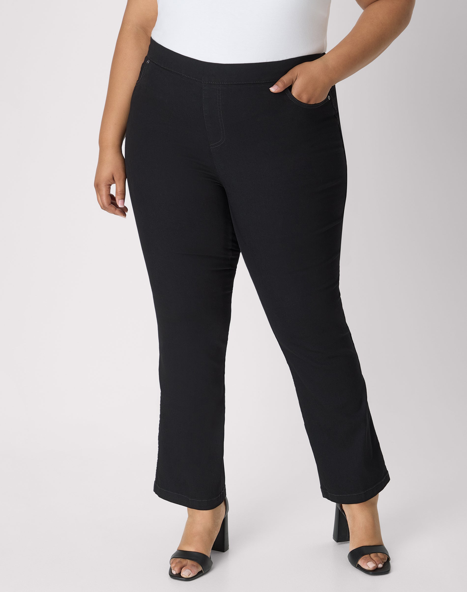 Hanes Just My Size Bootcut Jeans - Pull-On - Stretch Denim (Plus ) Black 2X Women's