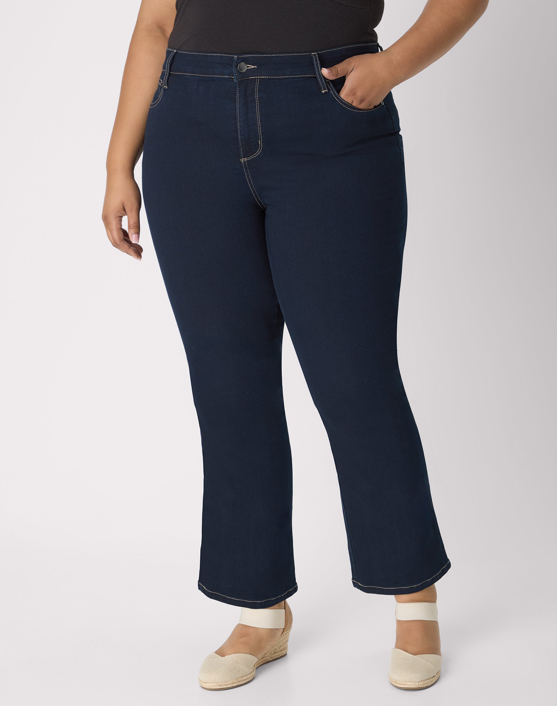 Hanes Just My Size Women's Jeans with Pockets - Stretch Denim (Plus ) Superdark 20WP