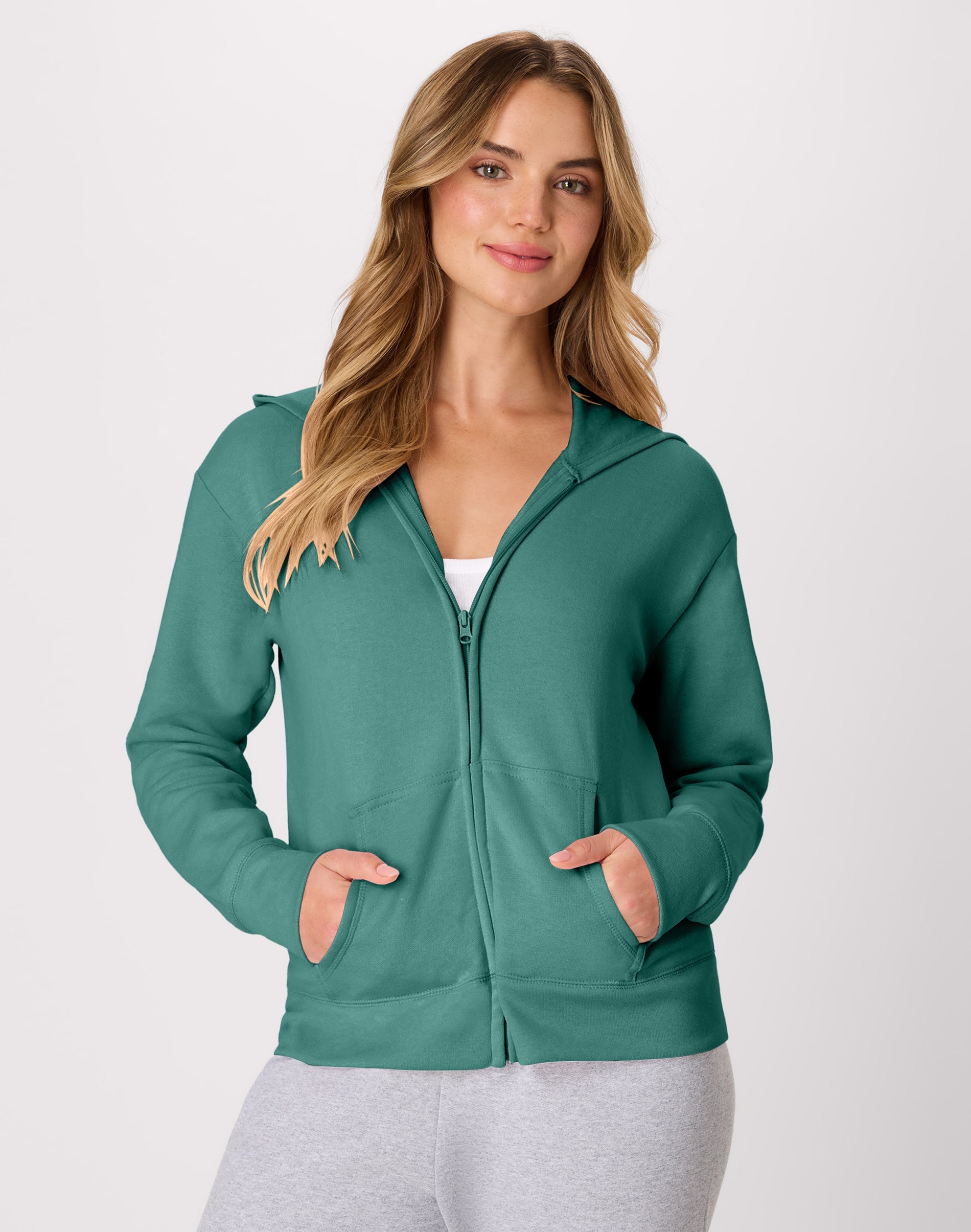 Hanes EcoSmart Women's Full-Zip Fleece Hoodie