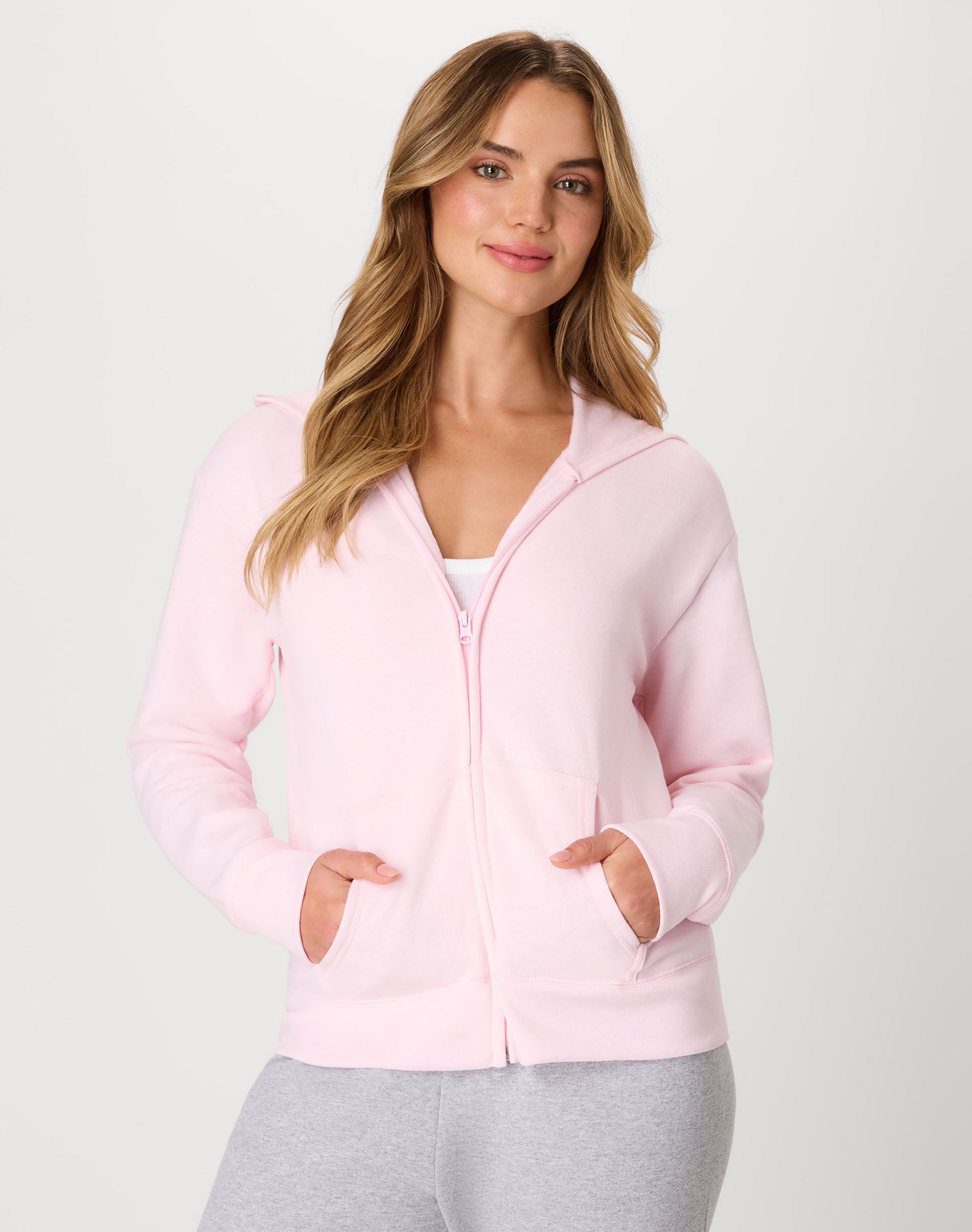 90s Hanes HerWayジップアップスウェットパーカピンクM aw134 Hanes Women's Slub Jersey Full Zip Hoodie