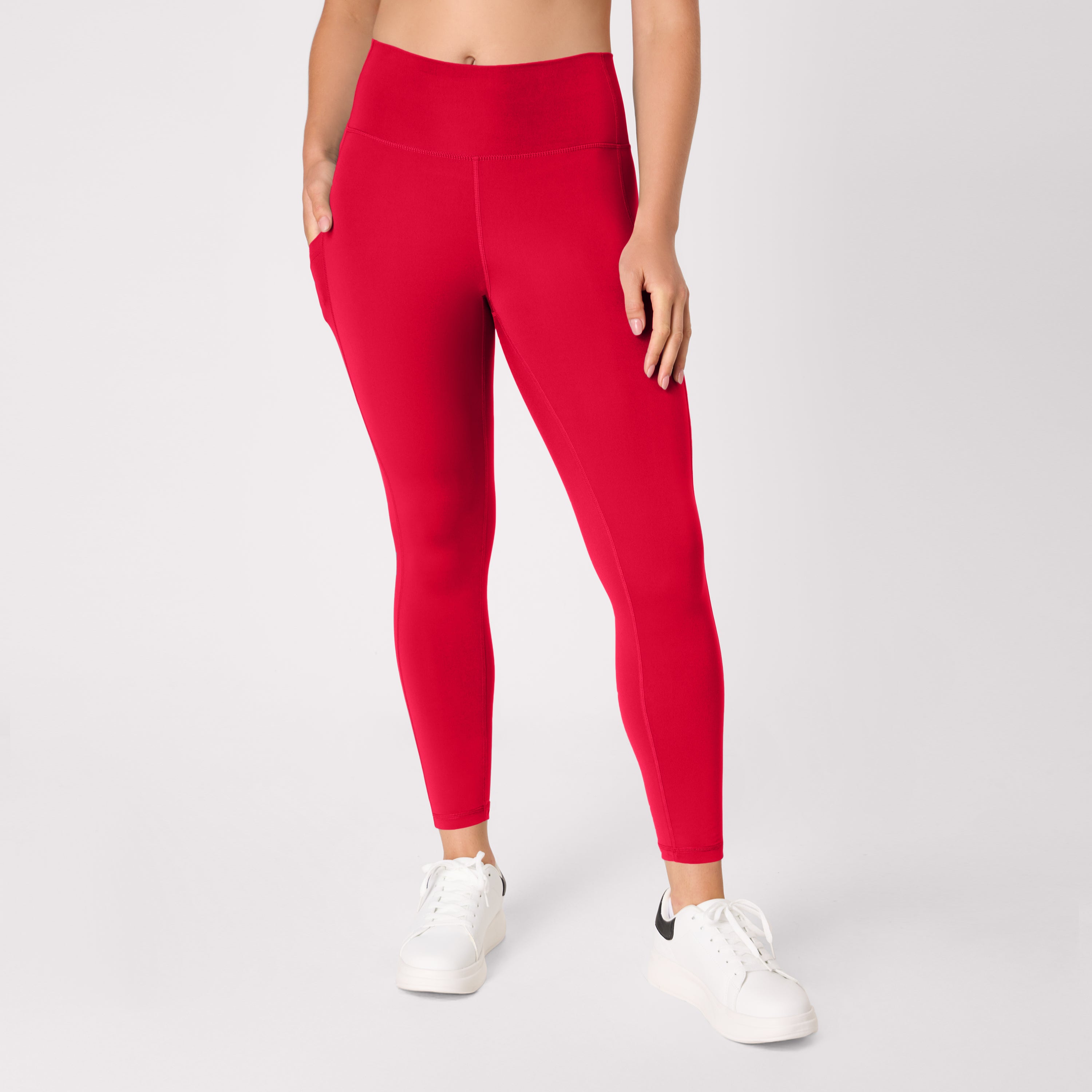 Hanes Cool DRI Women's Legging, 3-Pack, Moisture-Wicking Performance Black/Charcoal/Deep Red XL