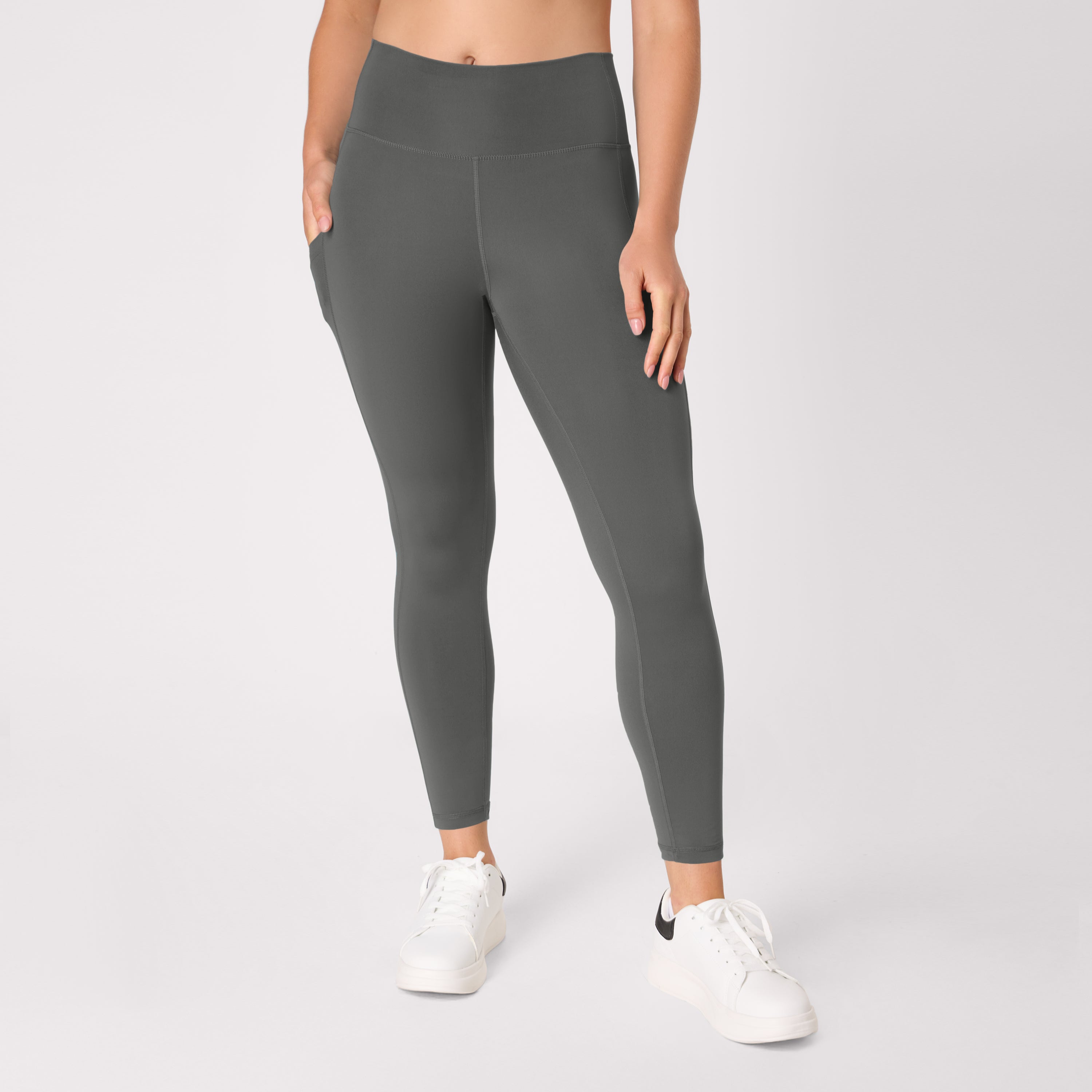 Hanes Cool DRI Women's Legging, 3-Pack, Moisture-Wicking Performance Black/Charcoal/Navy