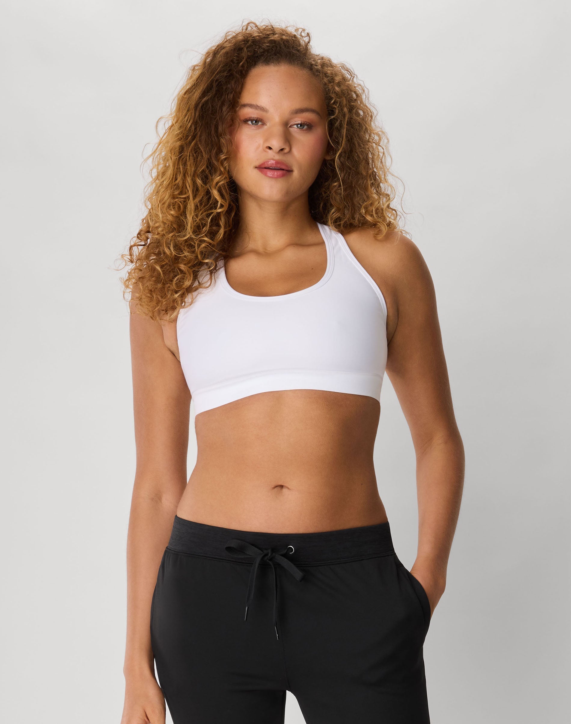 Hanes Sport Women's Racerback Sports Bra with Compression White XL