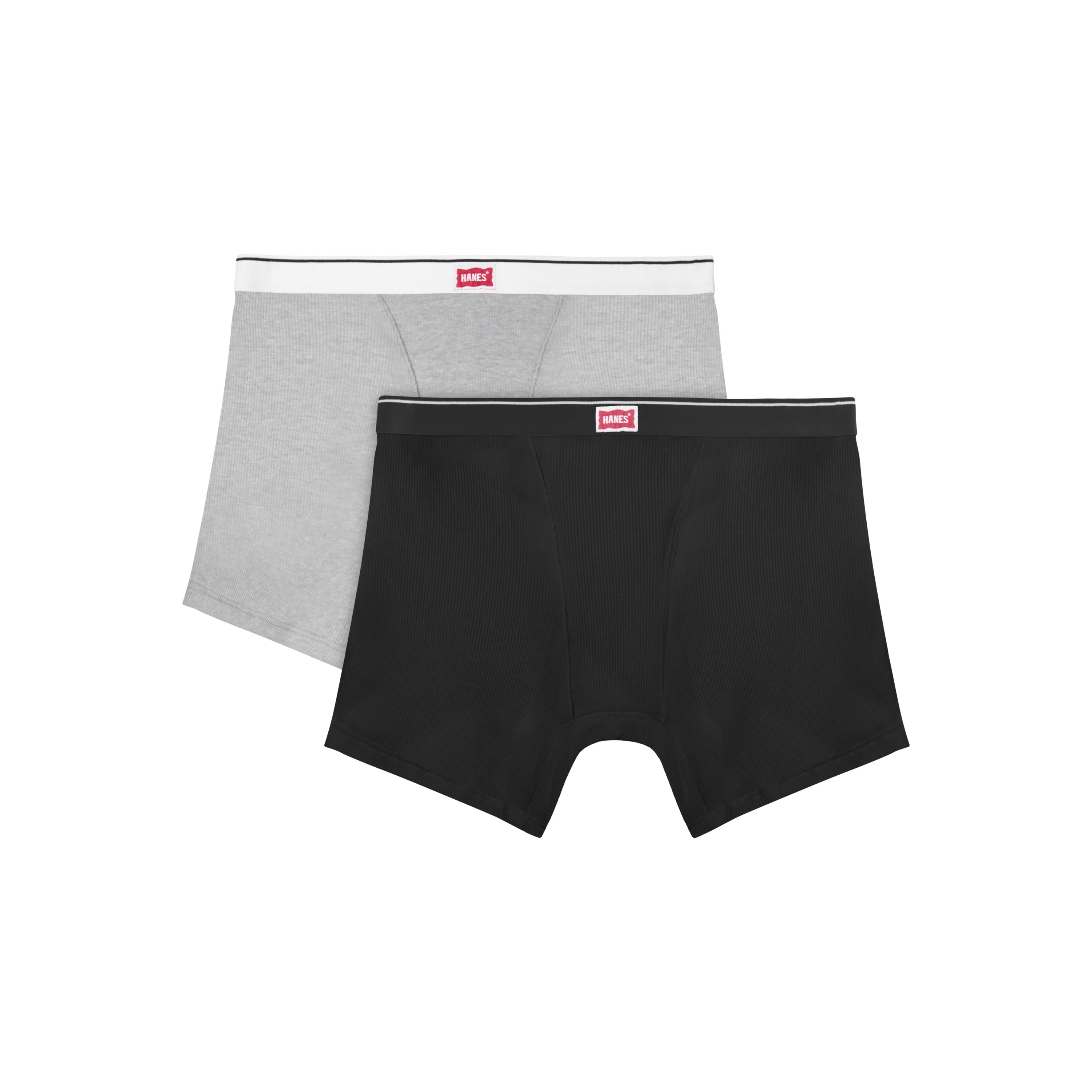 Hanes Legends Women's Underwear Boxer Briefs Pack, 2-Pack, Breathable Cotton Grey/Black 2XL