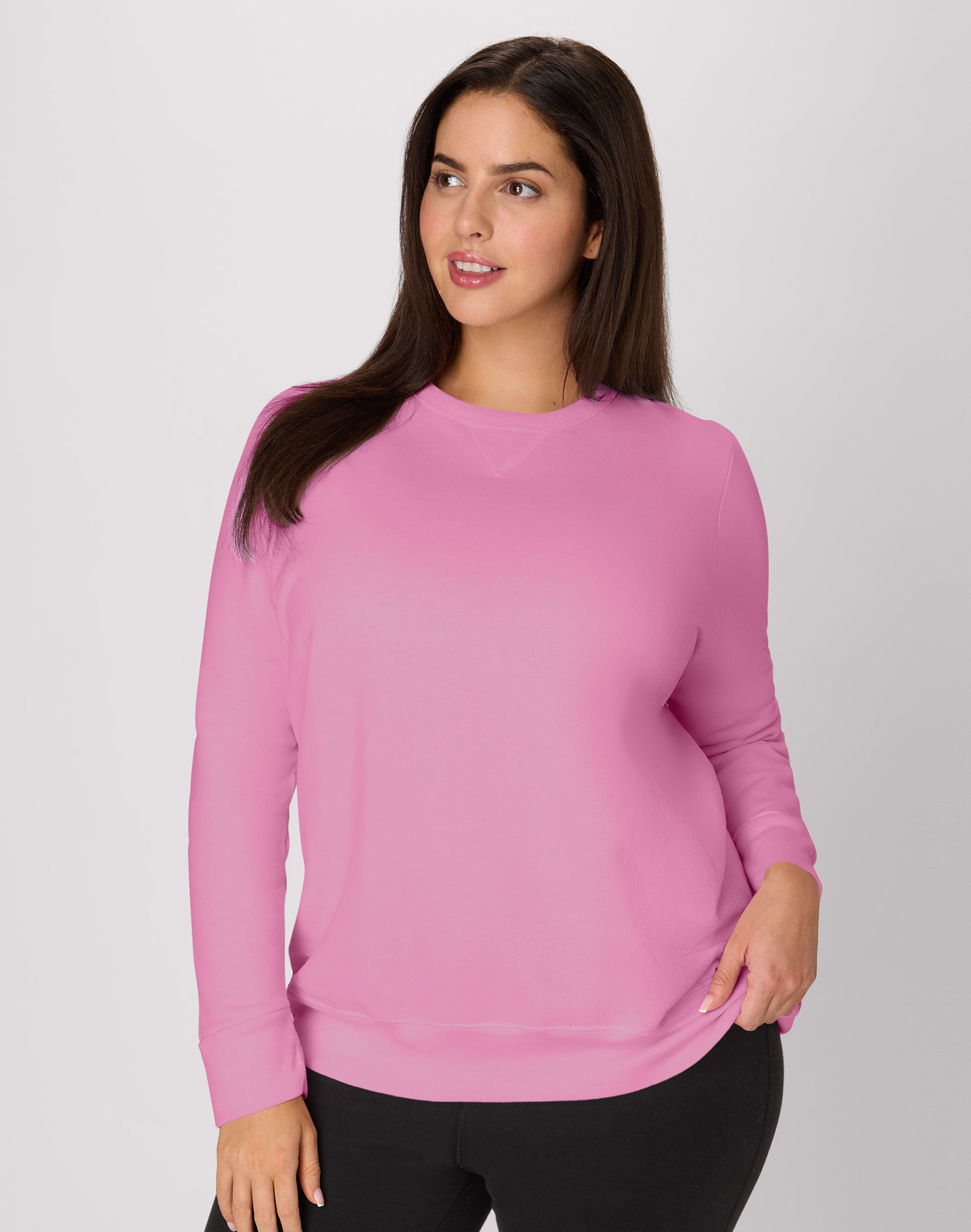 Hanes Just My Size EcoSmart Women's Fleece Sweatshirt, V-Notch