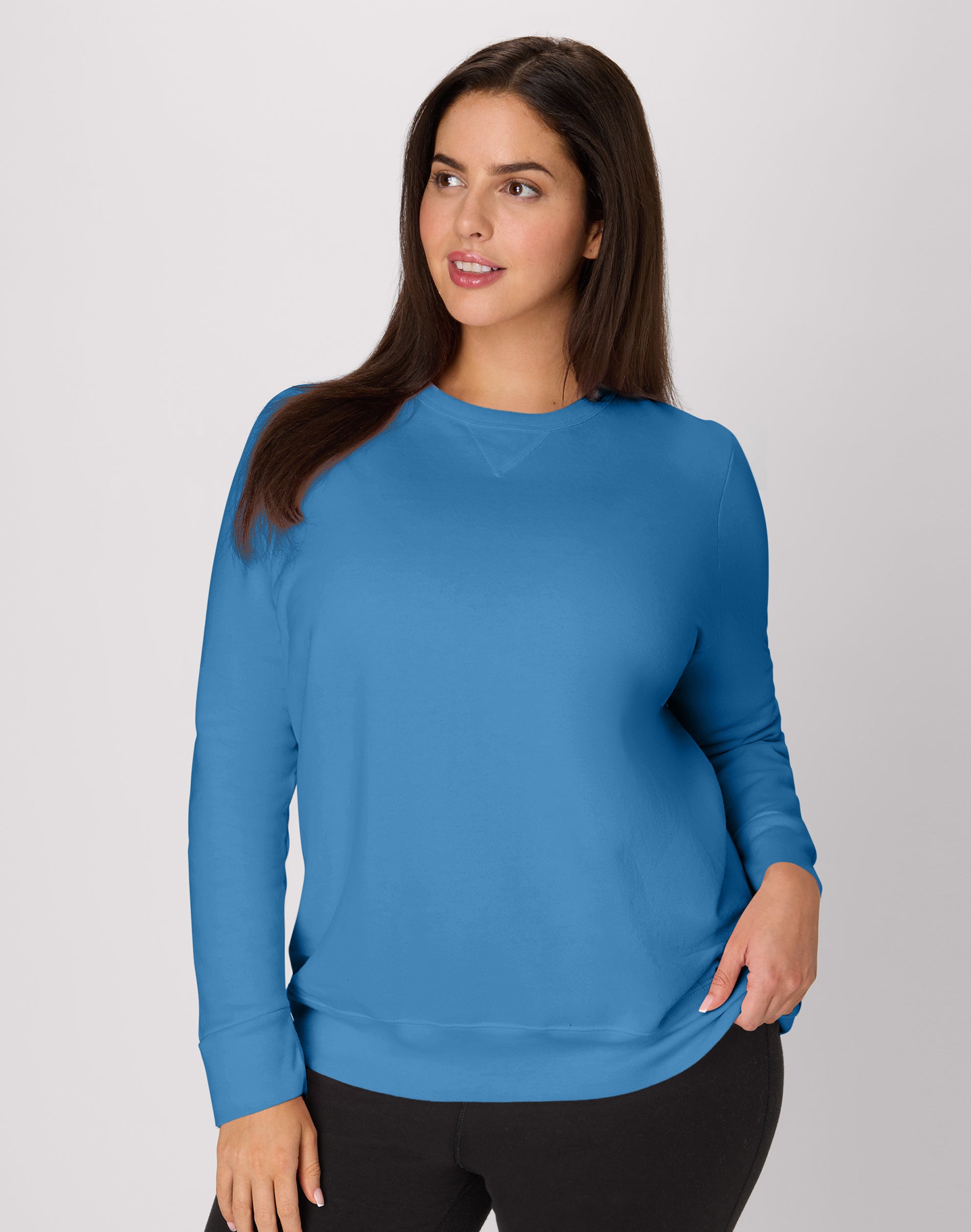 Hanes Just My Size EcoSmart Women's Fleece Sweatshirt, V-Notch