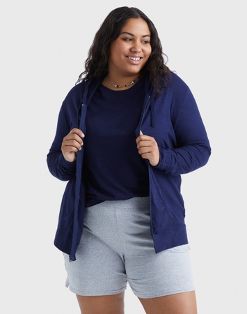 Hanes Just My Size Women's Full-Zip Slub Hoodie (Plus Size)