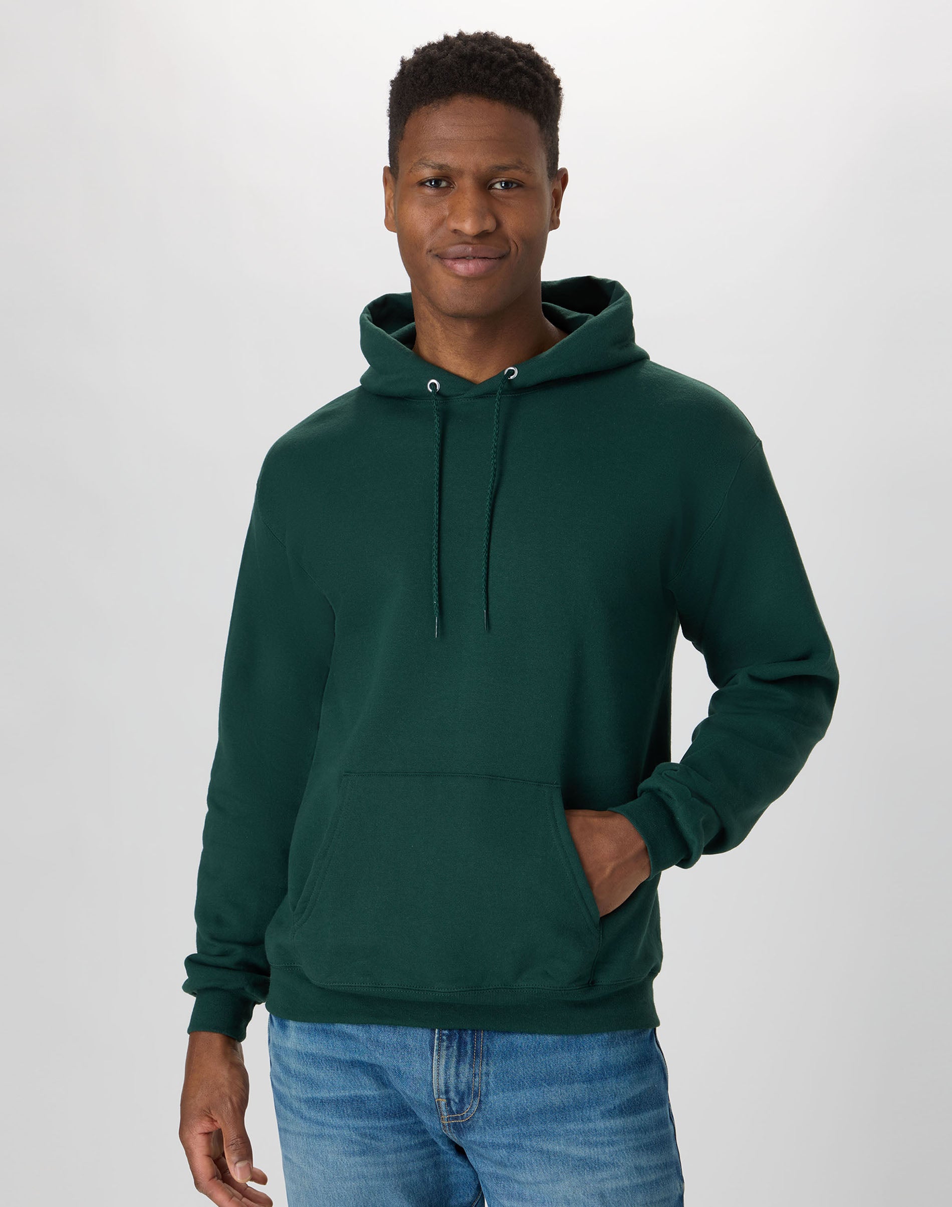 Hanes EcoSmart Men's Fleece Hoodie (Big & Tall Sizes Available) Deep Forest L
